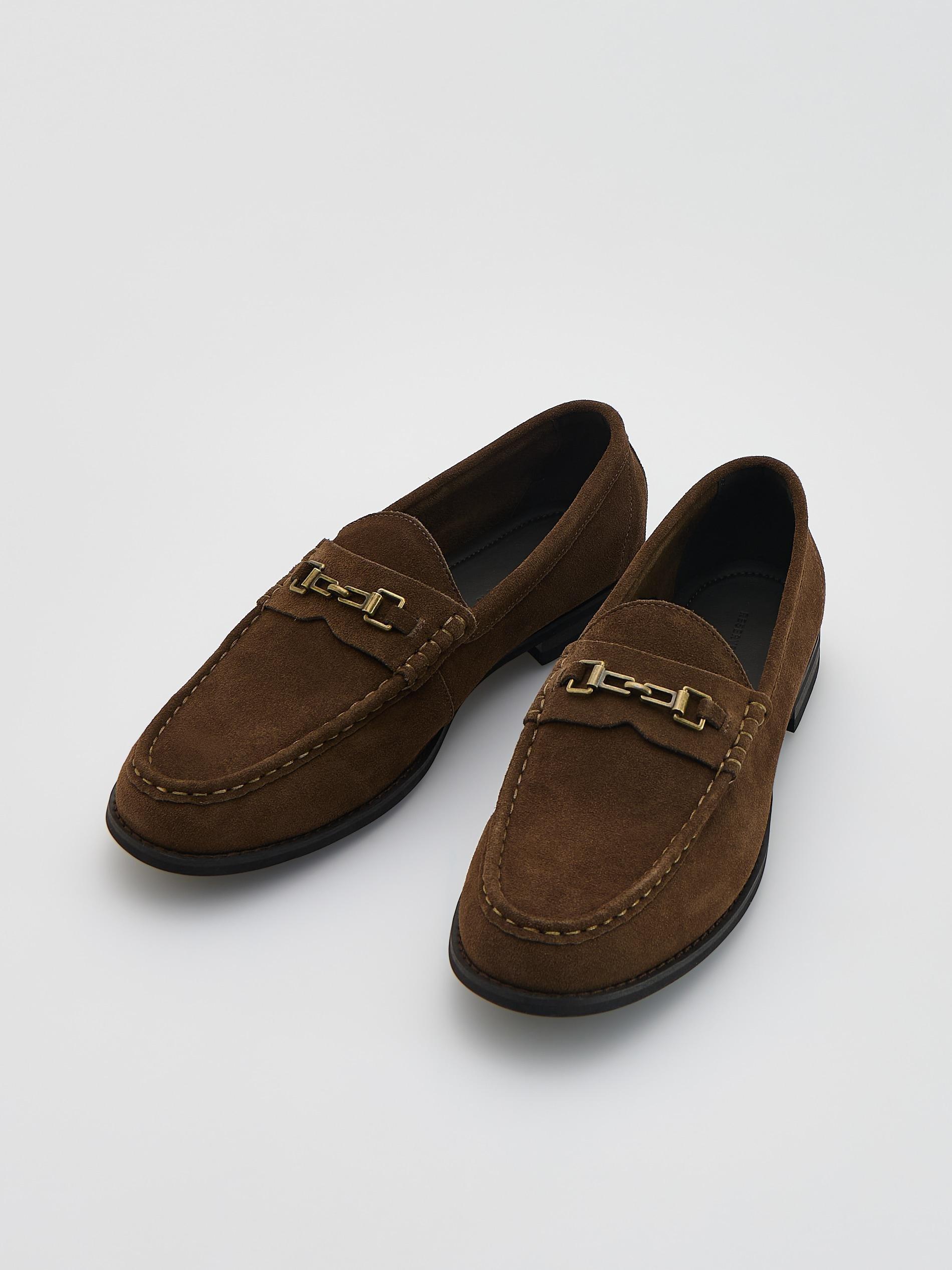 Brown Suede Loafers, Brown, large image number 4