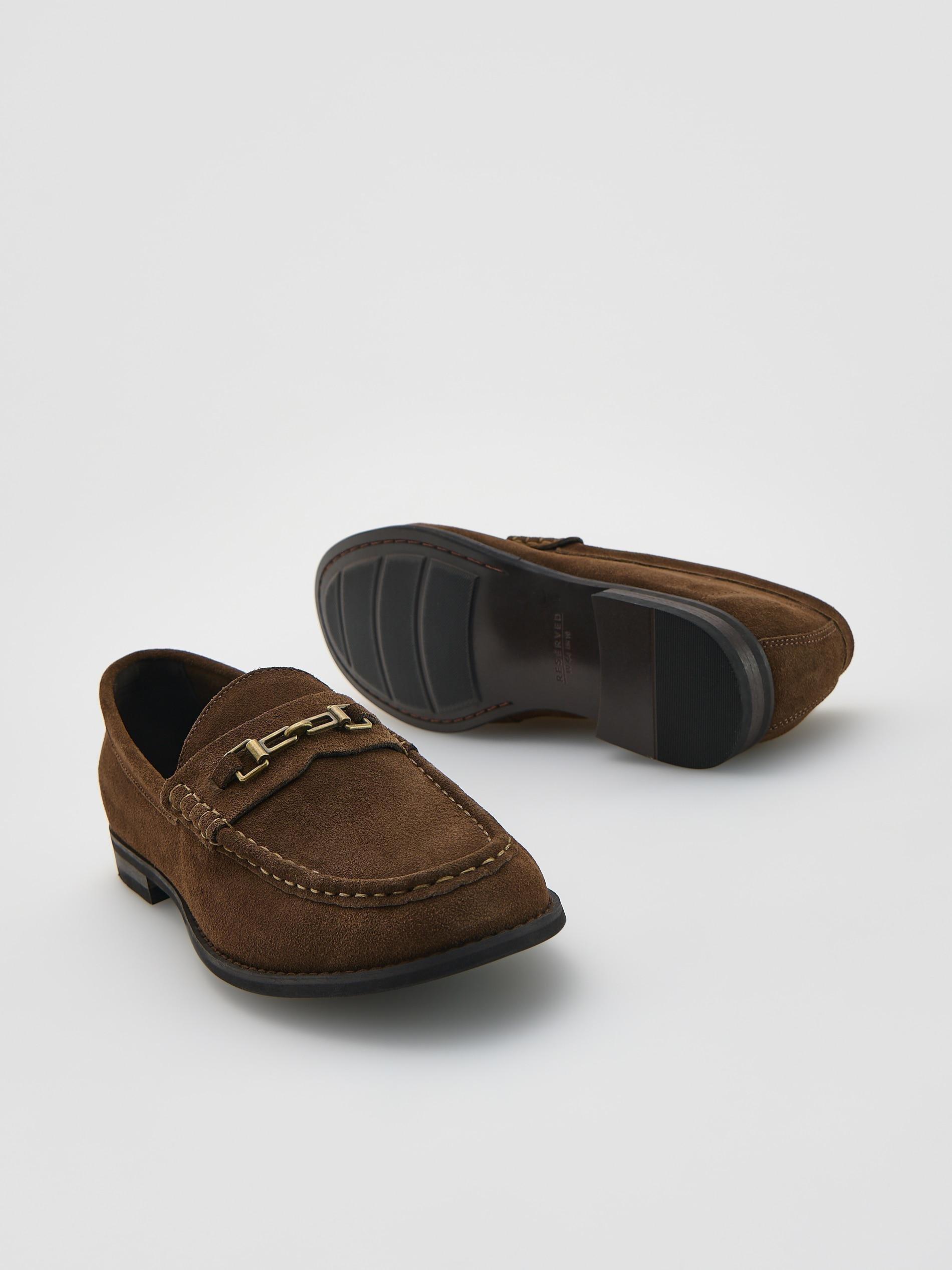 Brown Suede Loafers, Brown, large image number 5