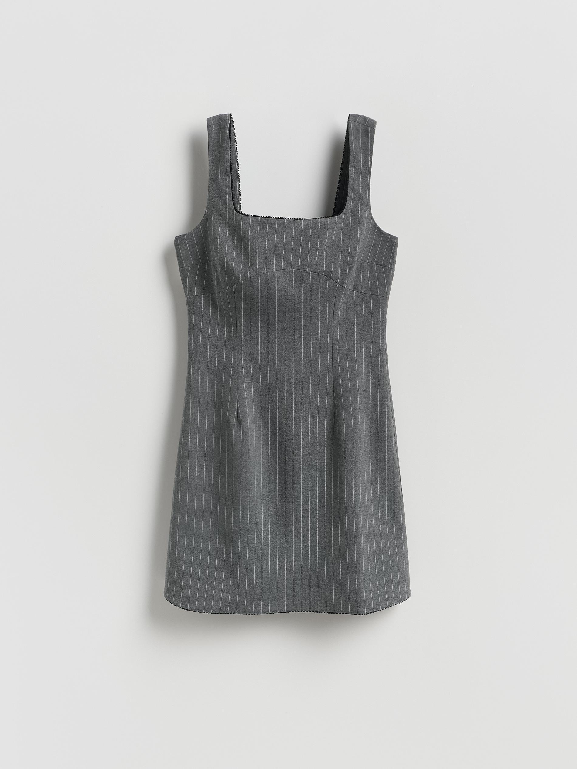 Grey Pinstripe Dress, Grey, large image number 5