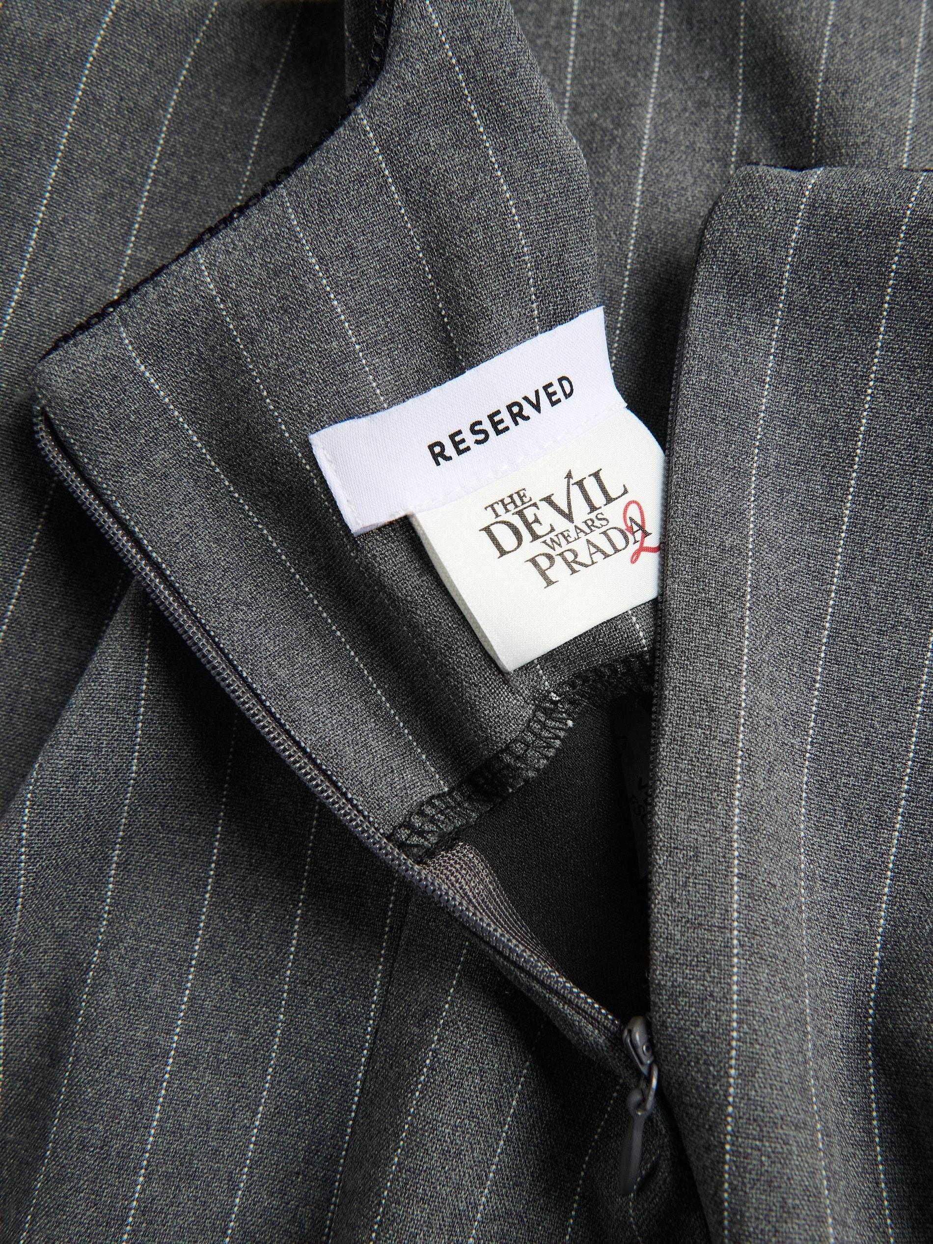 Grey Pinstripe Dress, Grey, large image number 6