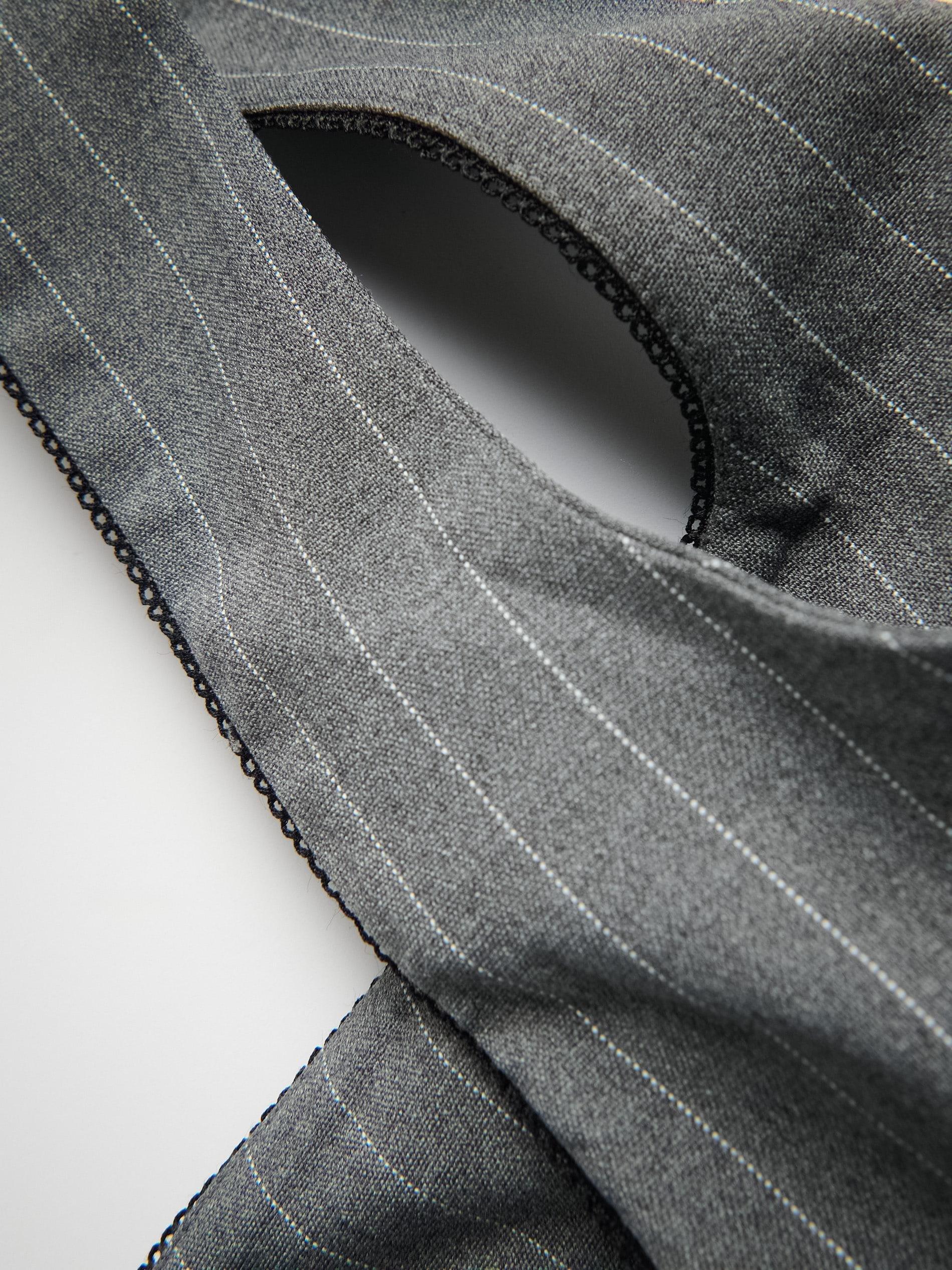 Grey Pinstripe Dress, Grey, large image number 8