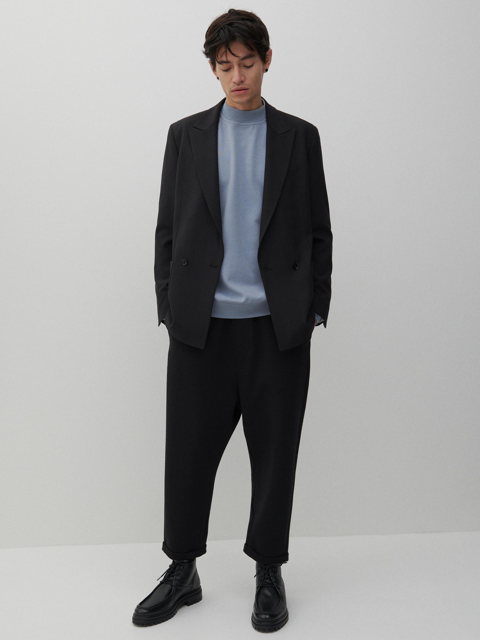 Pale Blue Plain Cotton Sweatshirt, , large image number 1