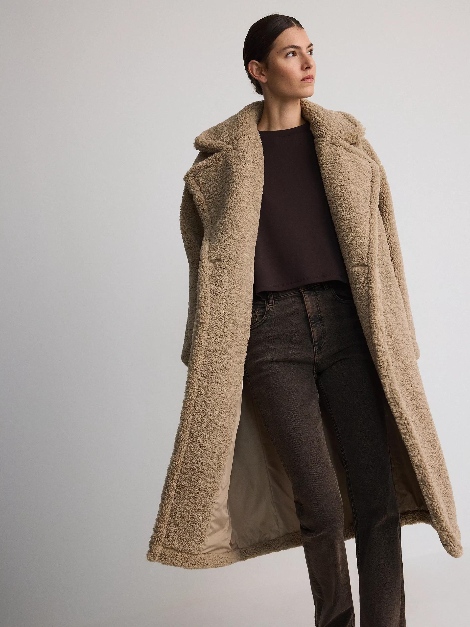 Beige Oversize Coat, , large image number 0