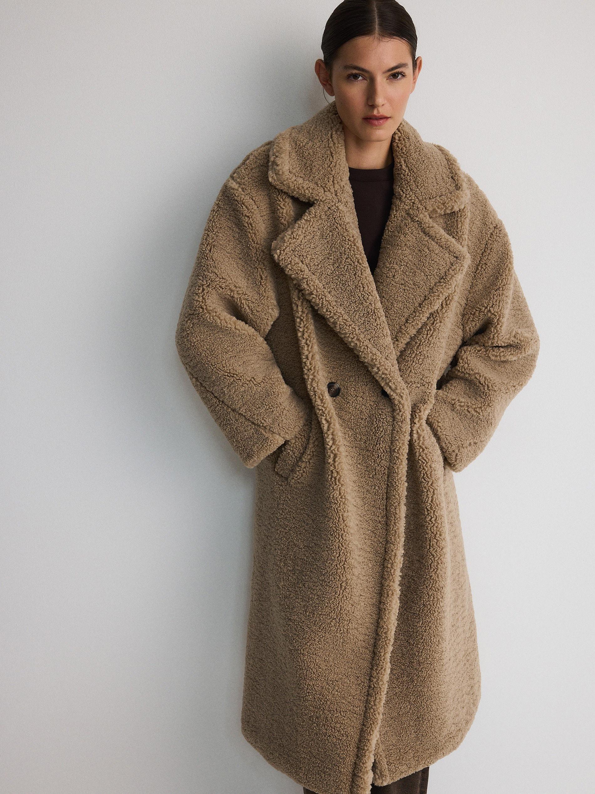 Beige Oversize Coat, , large image number 2