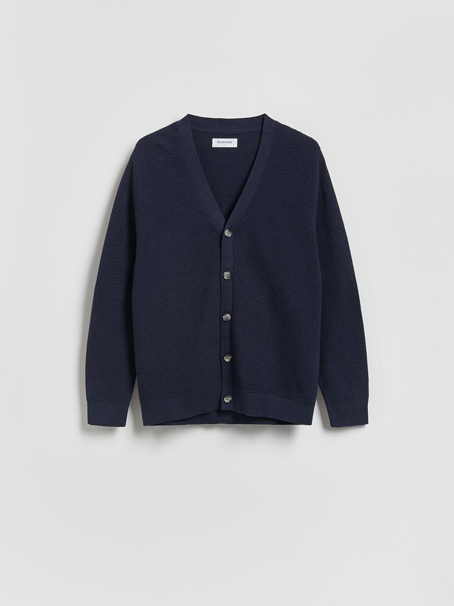 Navy Zipped Cardigan, Navy, large image number 0