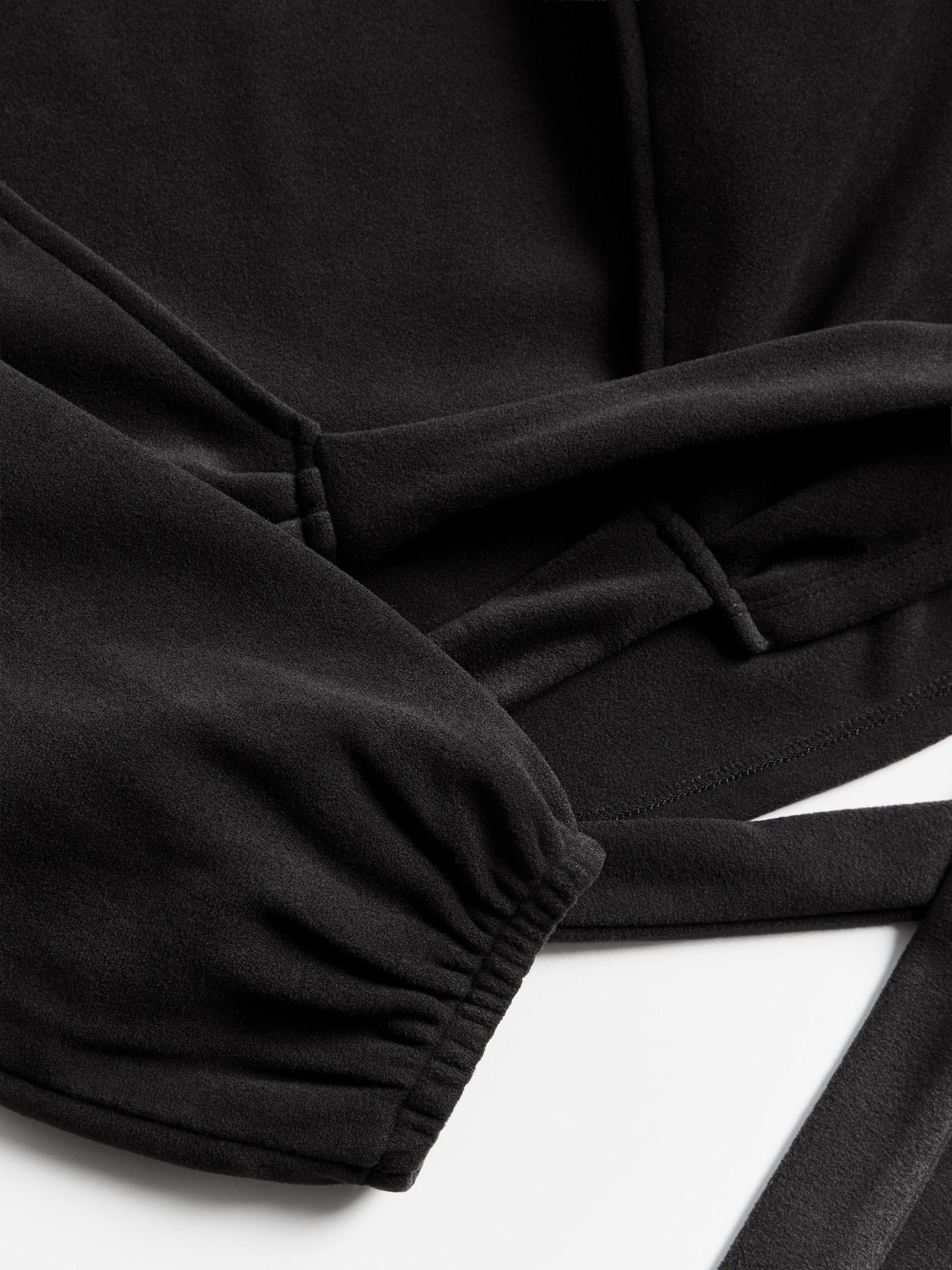 Black Sweatshirt With Tie Detail, Black, large image number 4