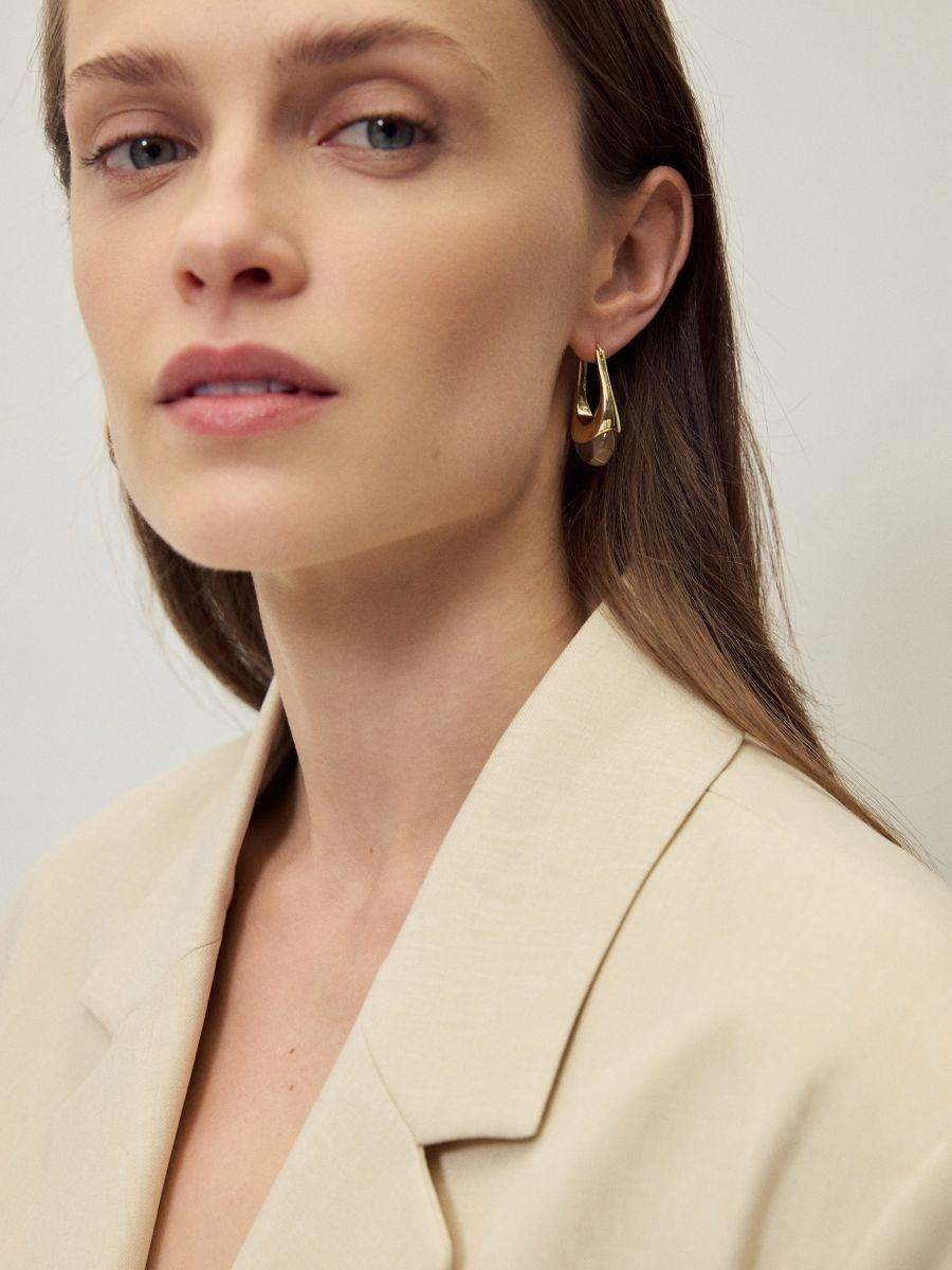 Gold Hoop Earrings, Multicolor, large image number 0