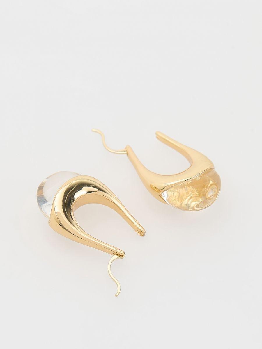 Gold Hoop Earrings, Multicolor, large image number 6