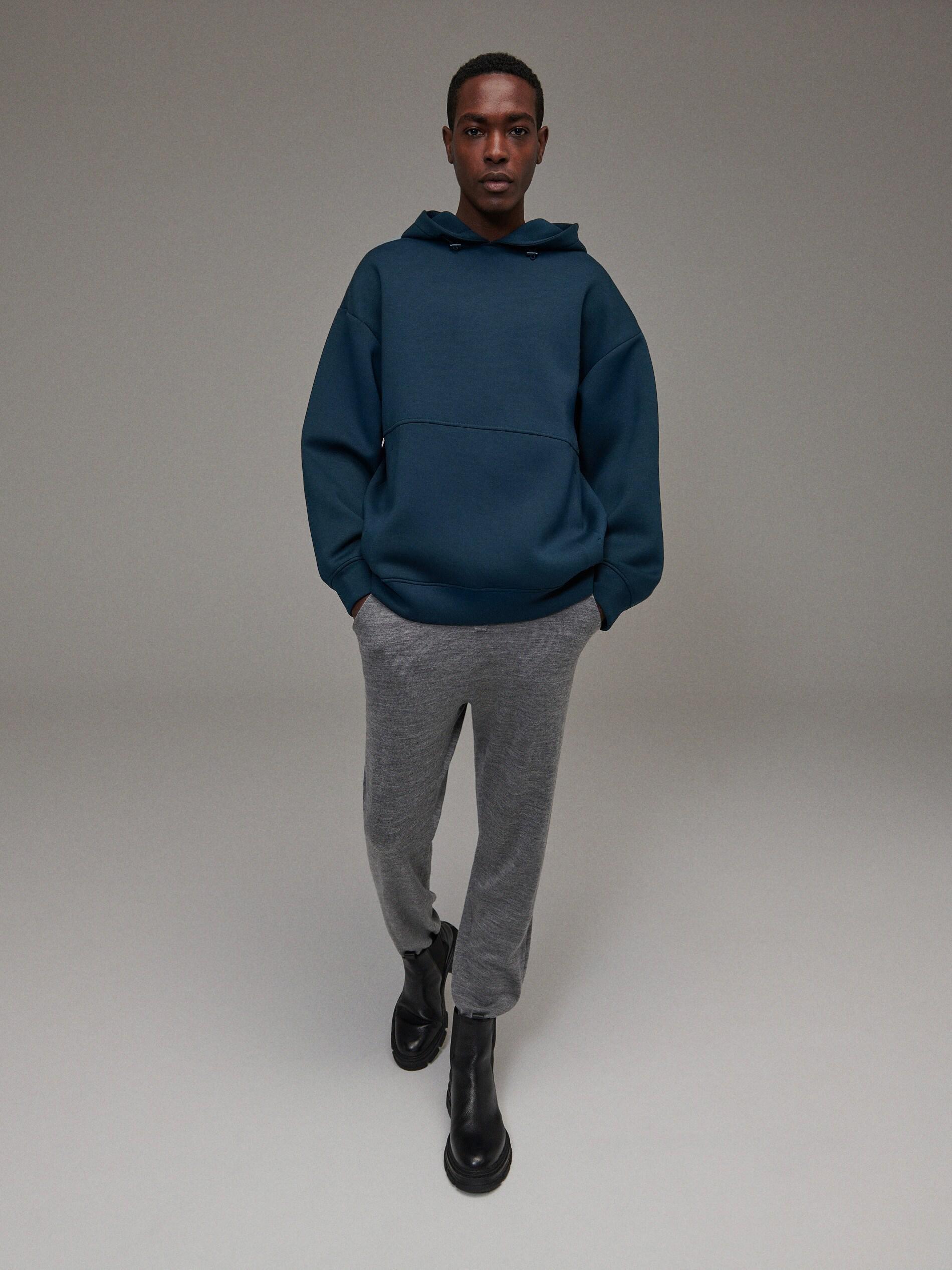 Green Sweatshirt With A Large Hood, , large image number 0