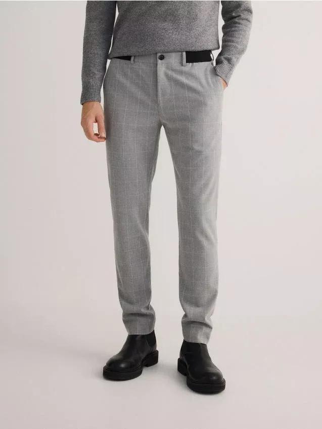 Grey Checkered Chinos, , large image number 0