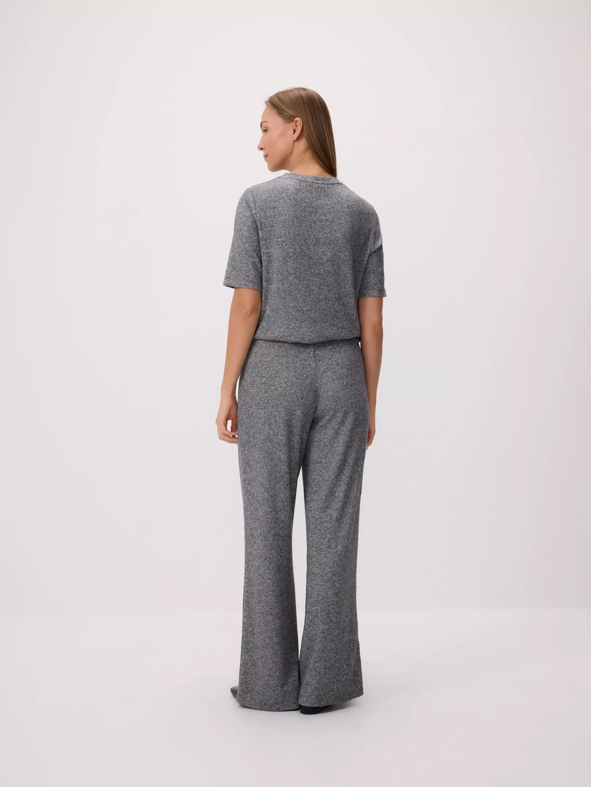 LIGHT GREY Knit trousers with tie, Light grey, large image number 1