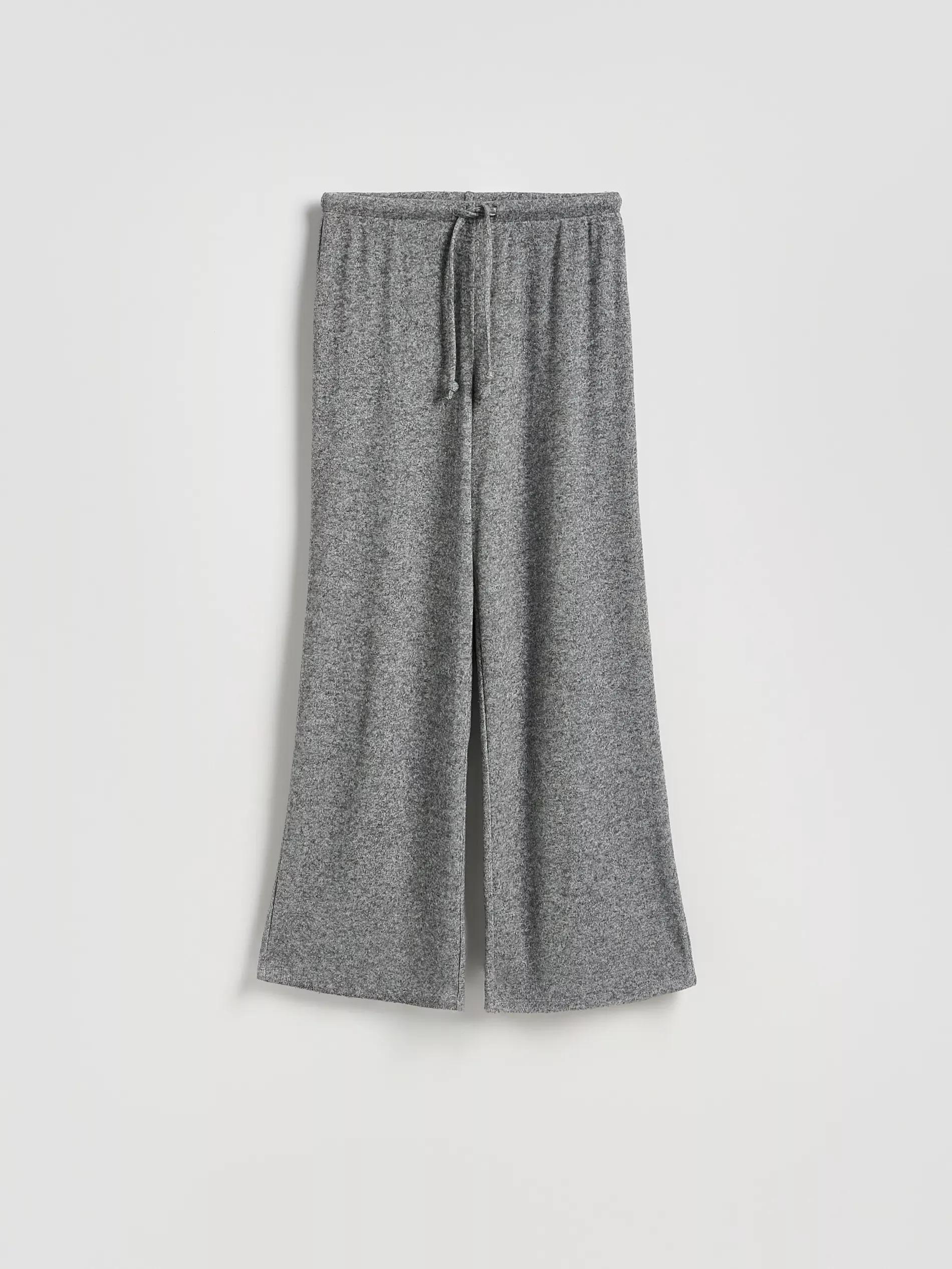 LIGHT GREY Knit trousers with tie, Light grey, large image number 3
