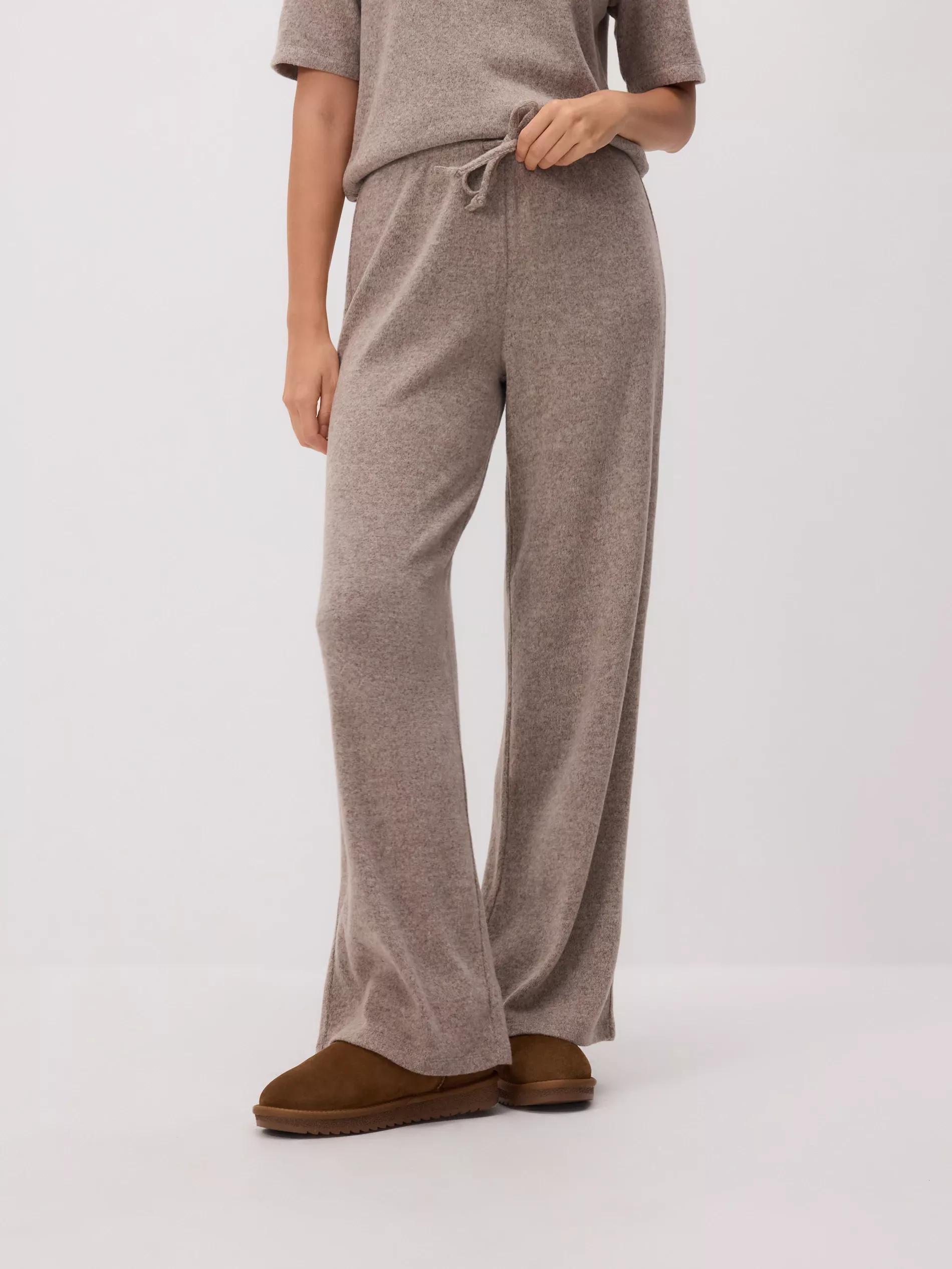 COFFEE Knit trousers with tie, Brown, large image number 1