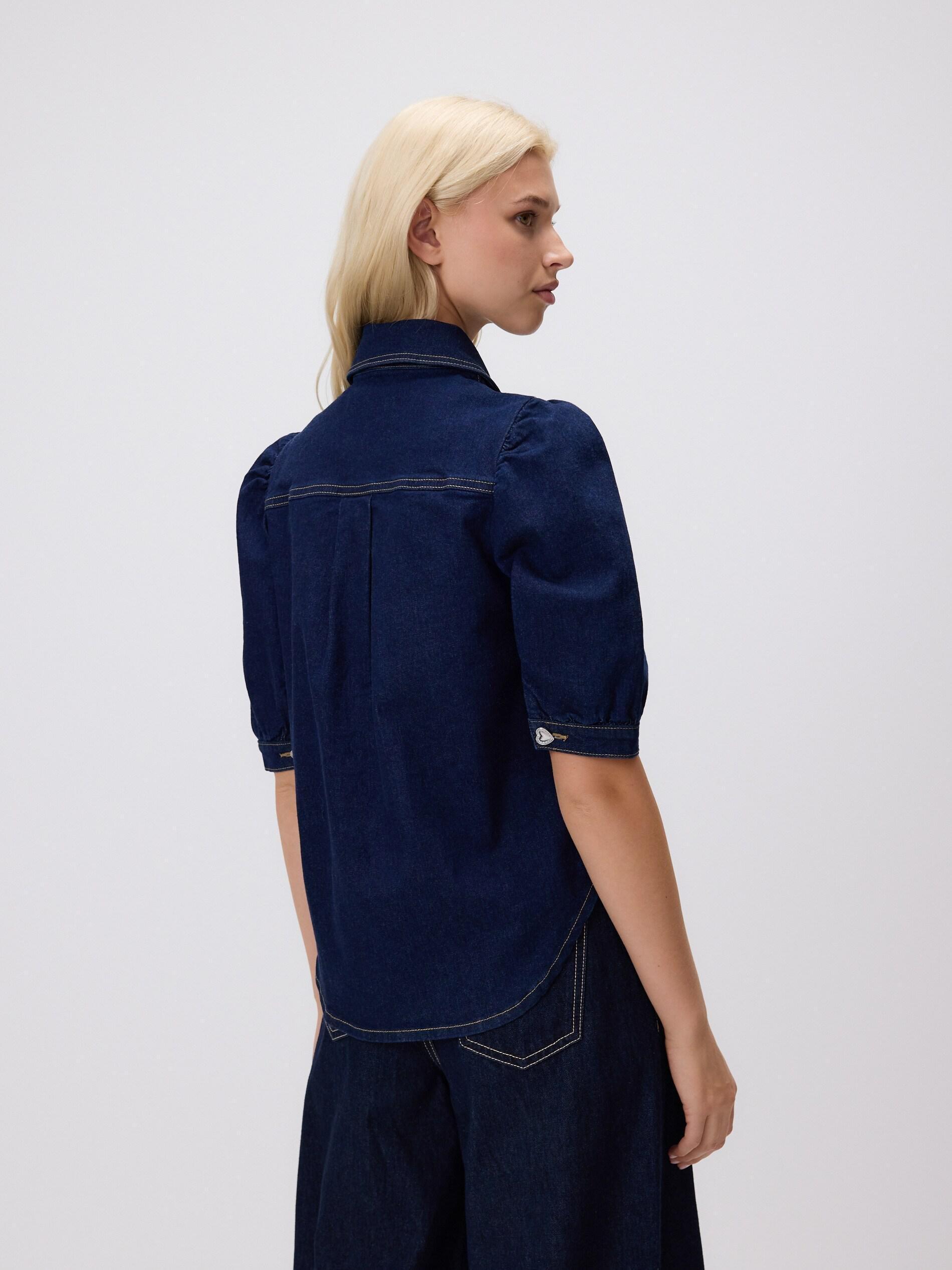 NAVY Denim shirt with decorative buttons, Navy, large image number 2