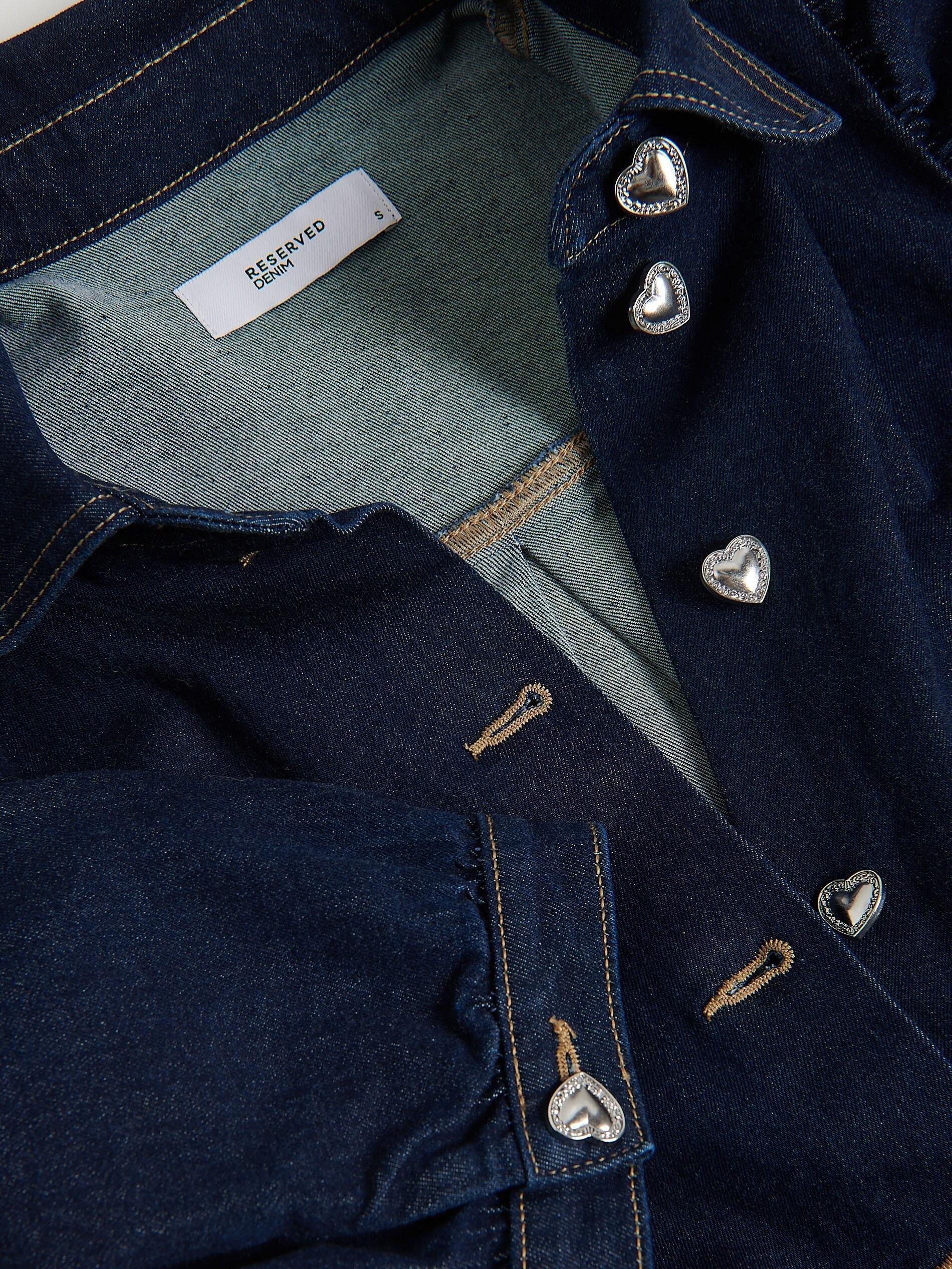 NAVY Denim shirt with decorative buttons, Navy, large image number 5