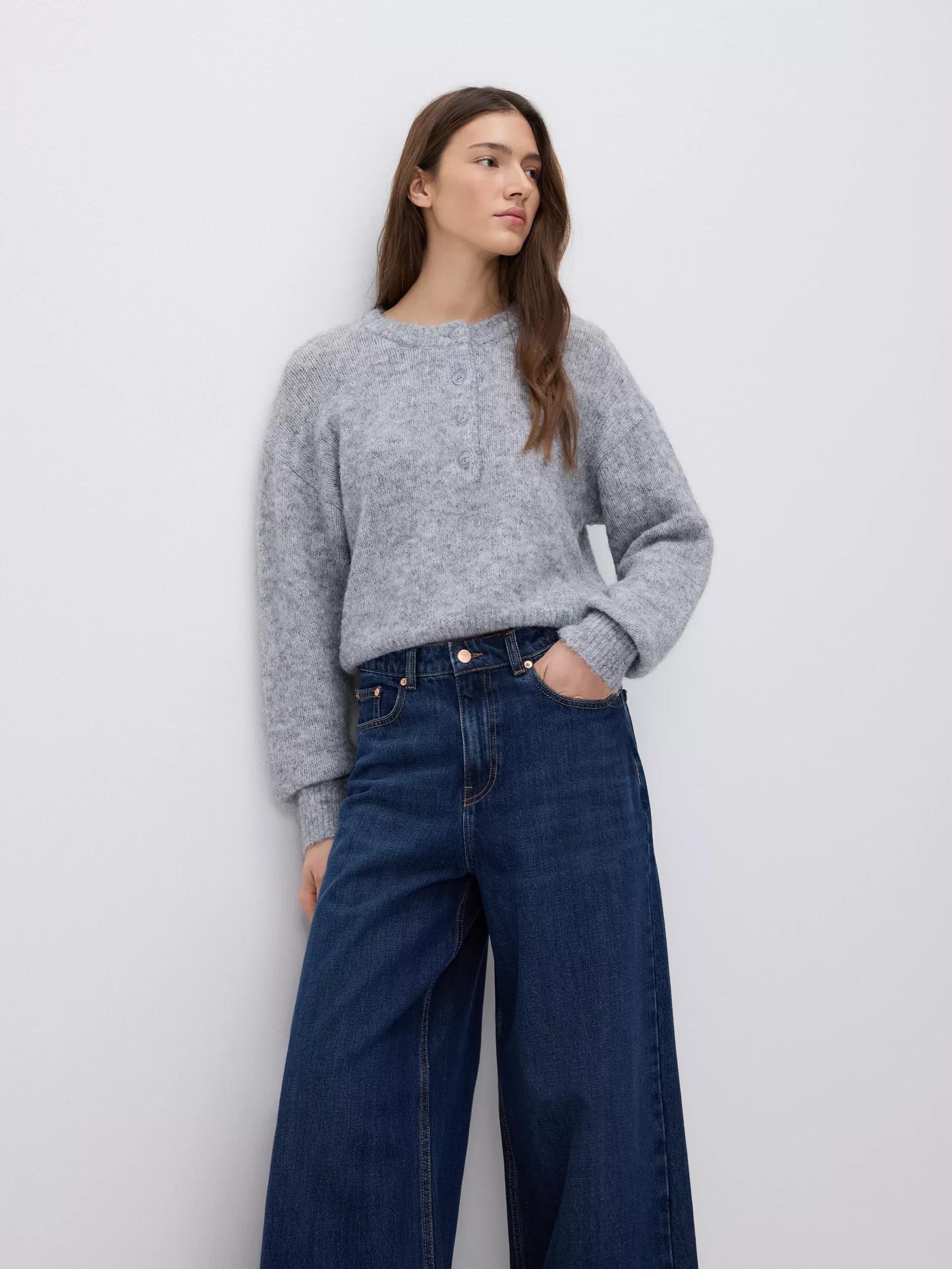 Navy Balloon Jeans, Navy, large image number 1