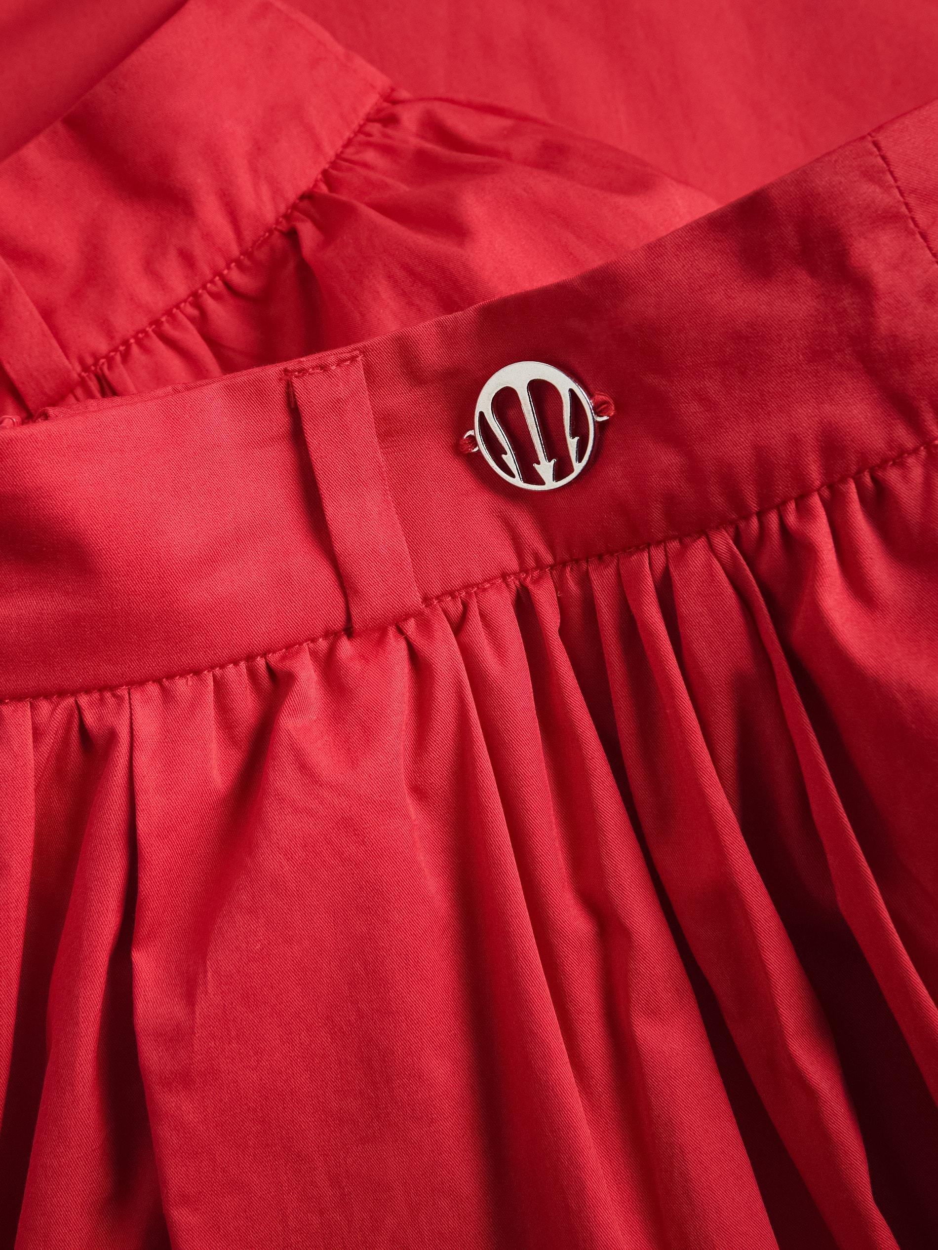 Red Cotton Midi Skirt, Red, large image number 4