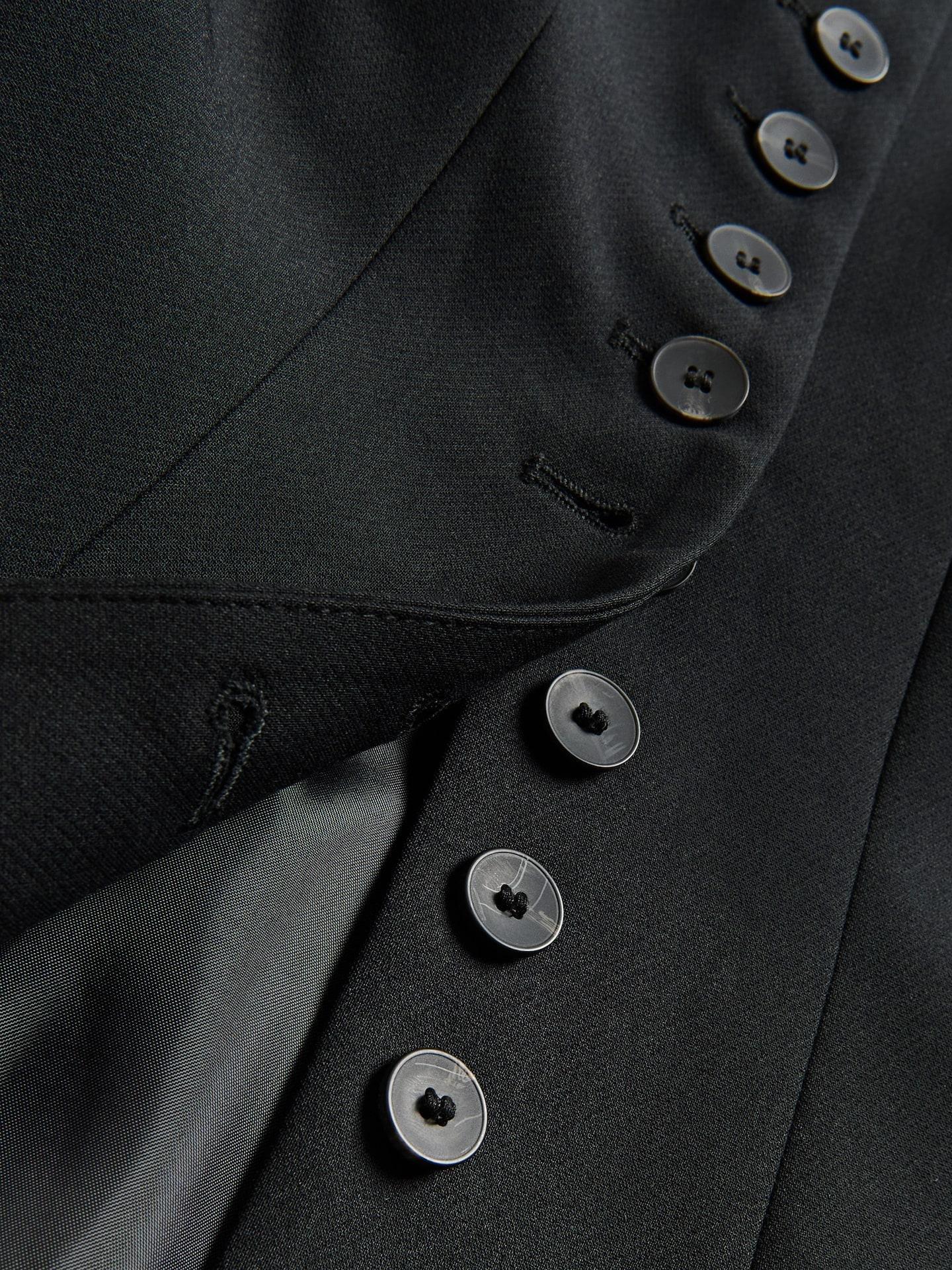 Black Viscose Blend Vest, Black, large image number 5