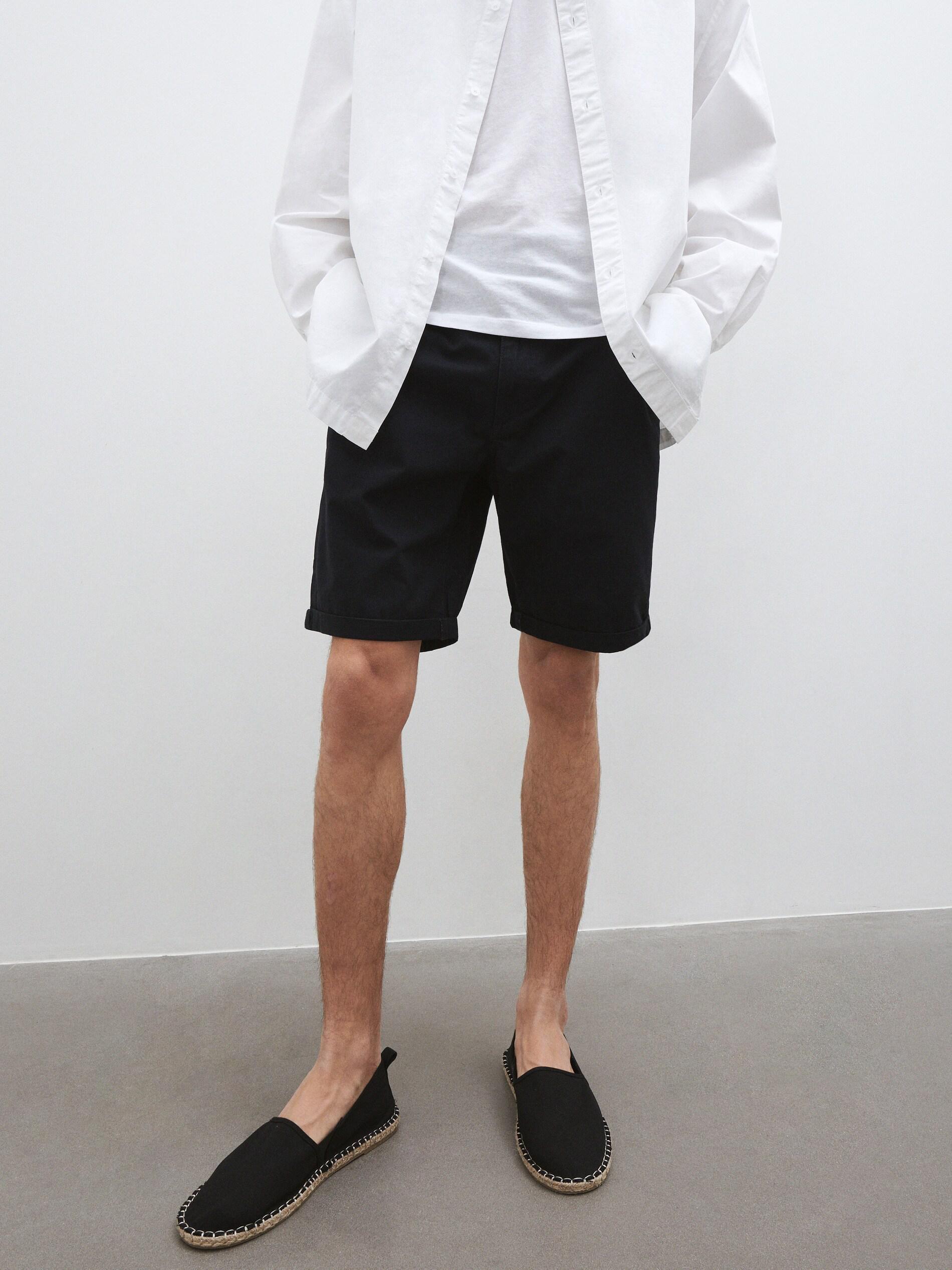 Navy Simple Chino Shorts, , large image number 1