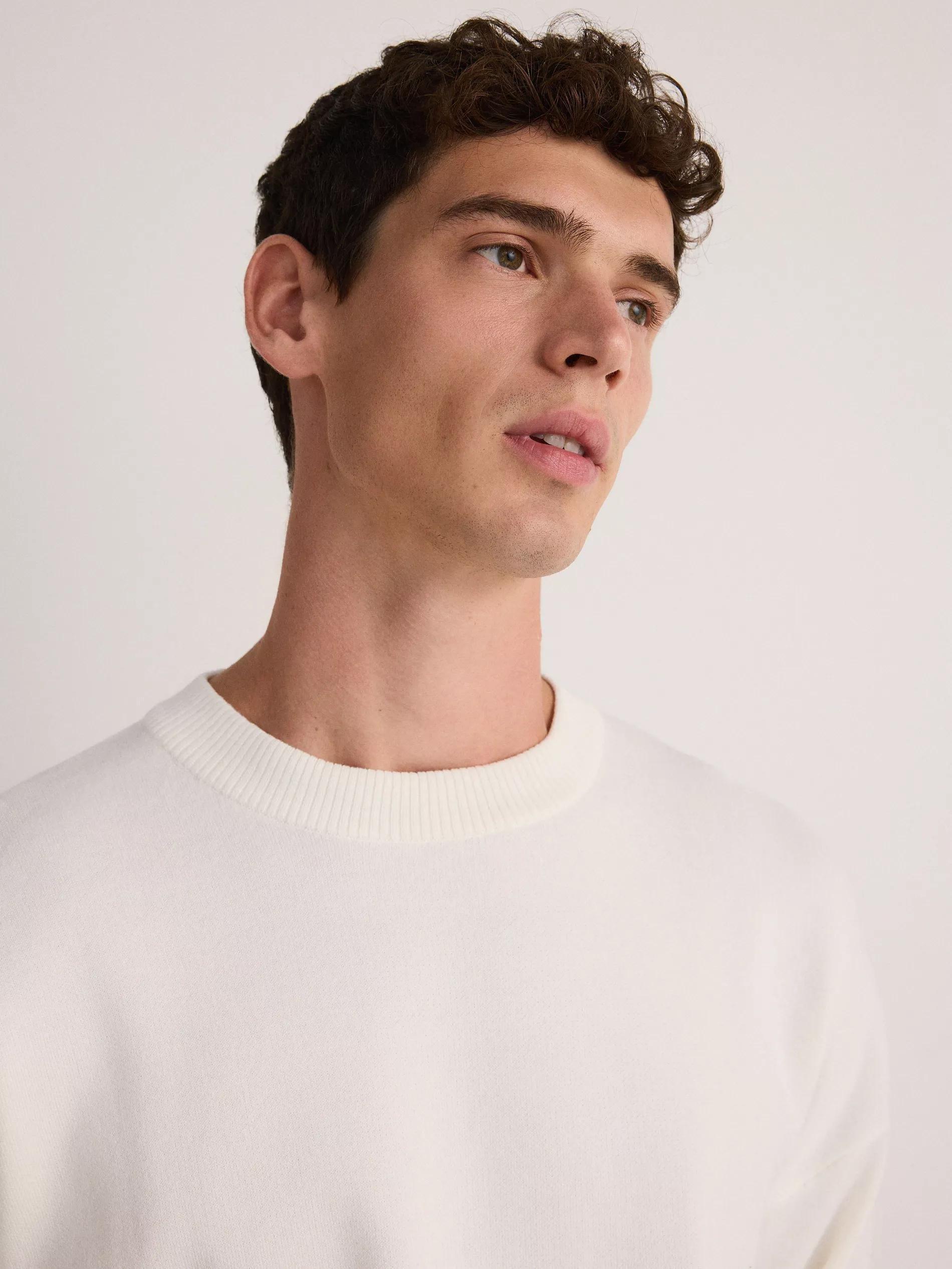 White Basic Monochromatic Sweater, , large image number 2