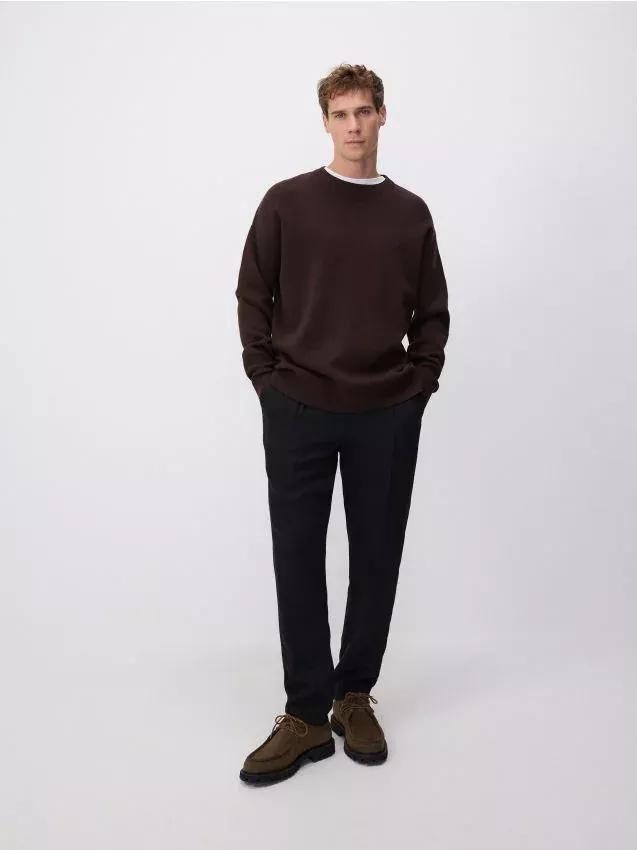 Brown Basic Monochromatic Sweater, , large image number 0