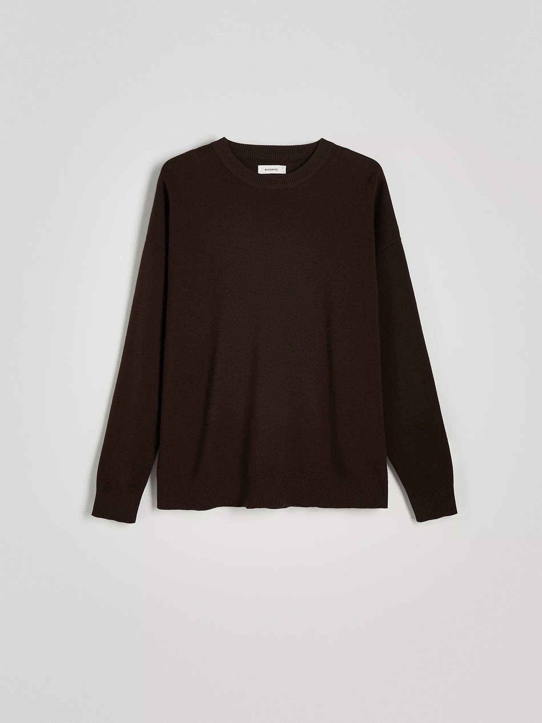 Brown Basic Monochromatic Sweater, , large image number 4