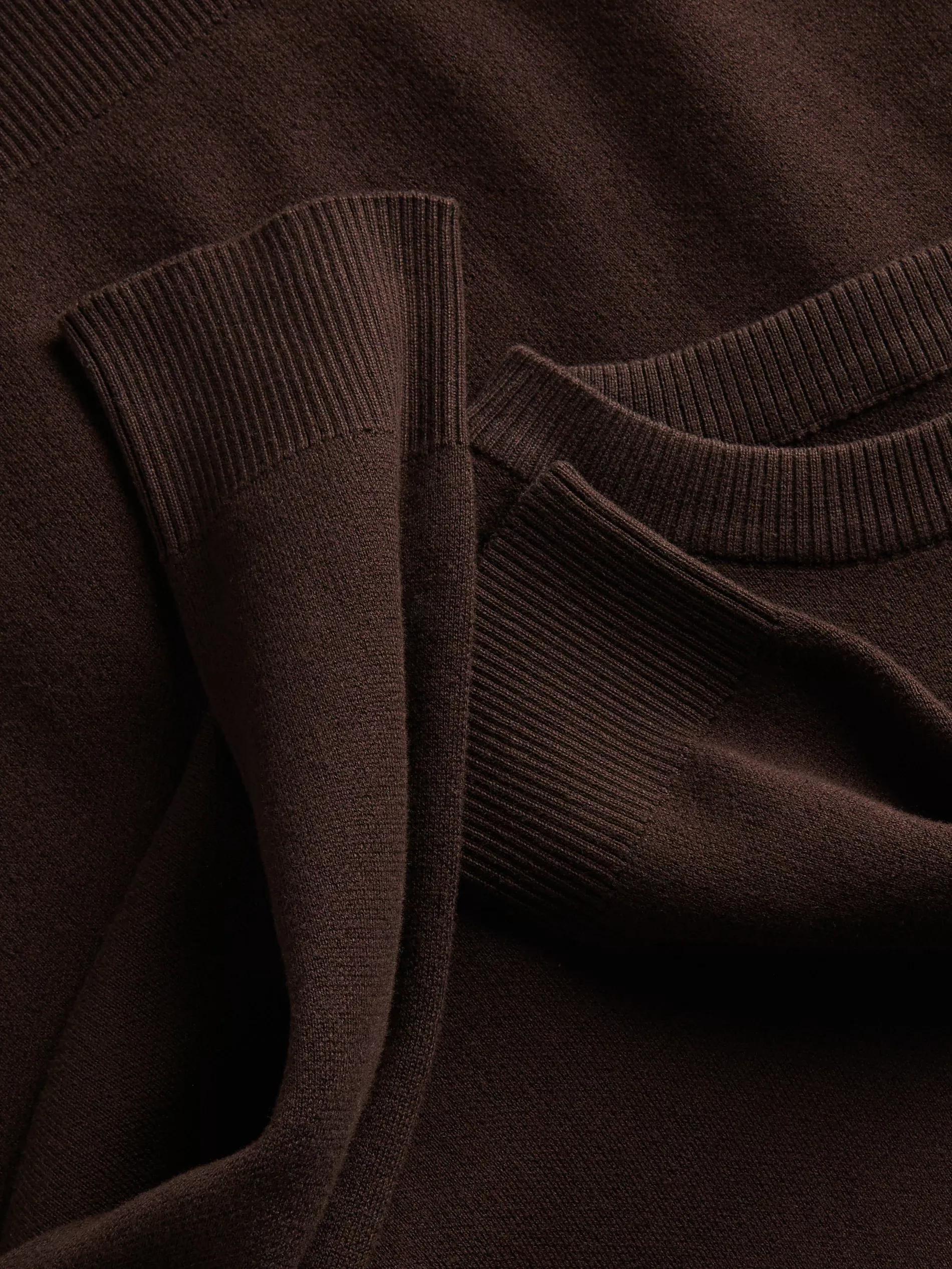 Brown Basic Monochromatic Sweater, , large image number 5