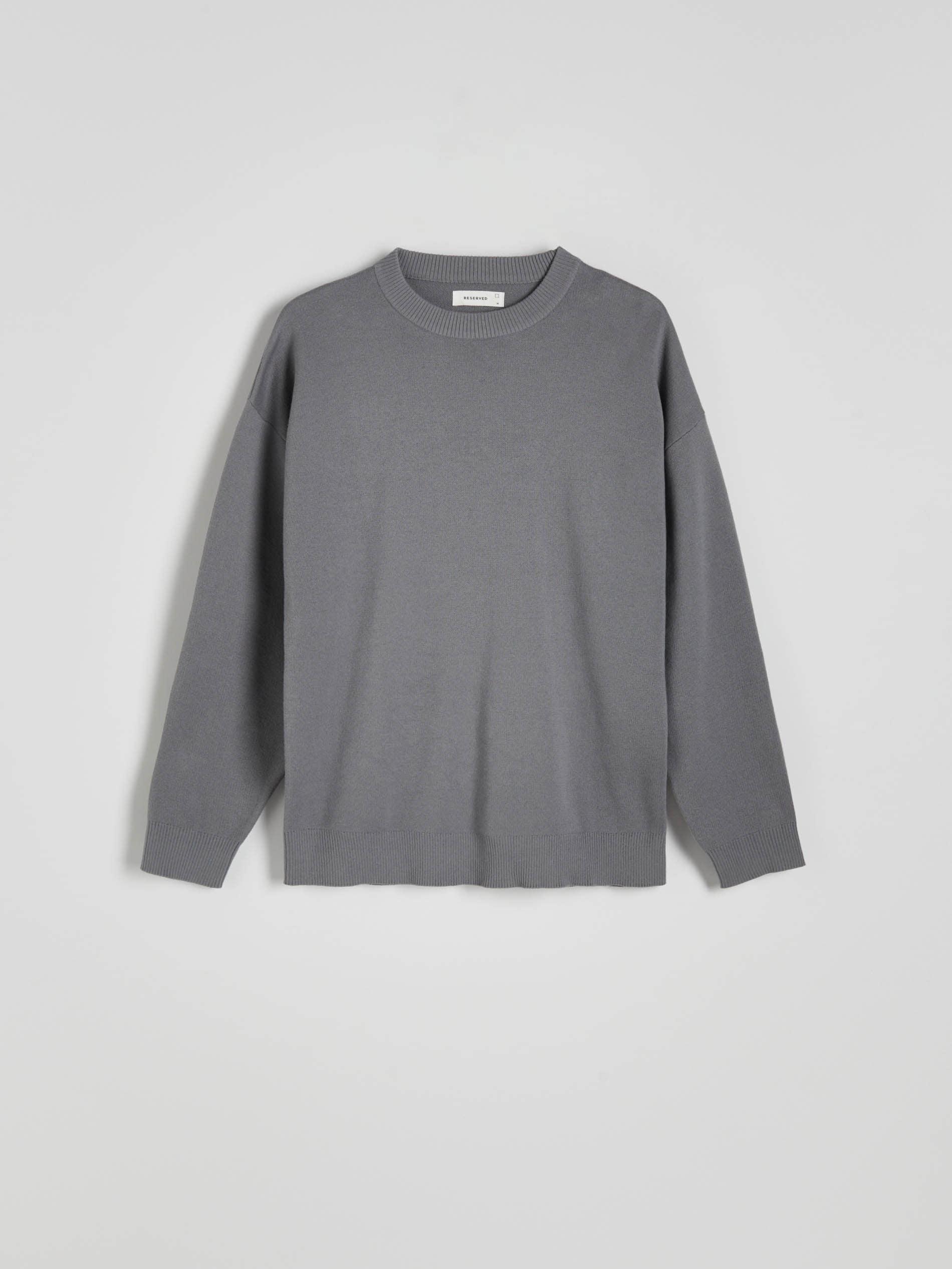 Grey Basic Monochromatic Sweater, , large image number 6