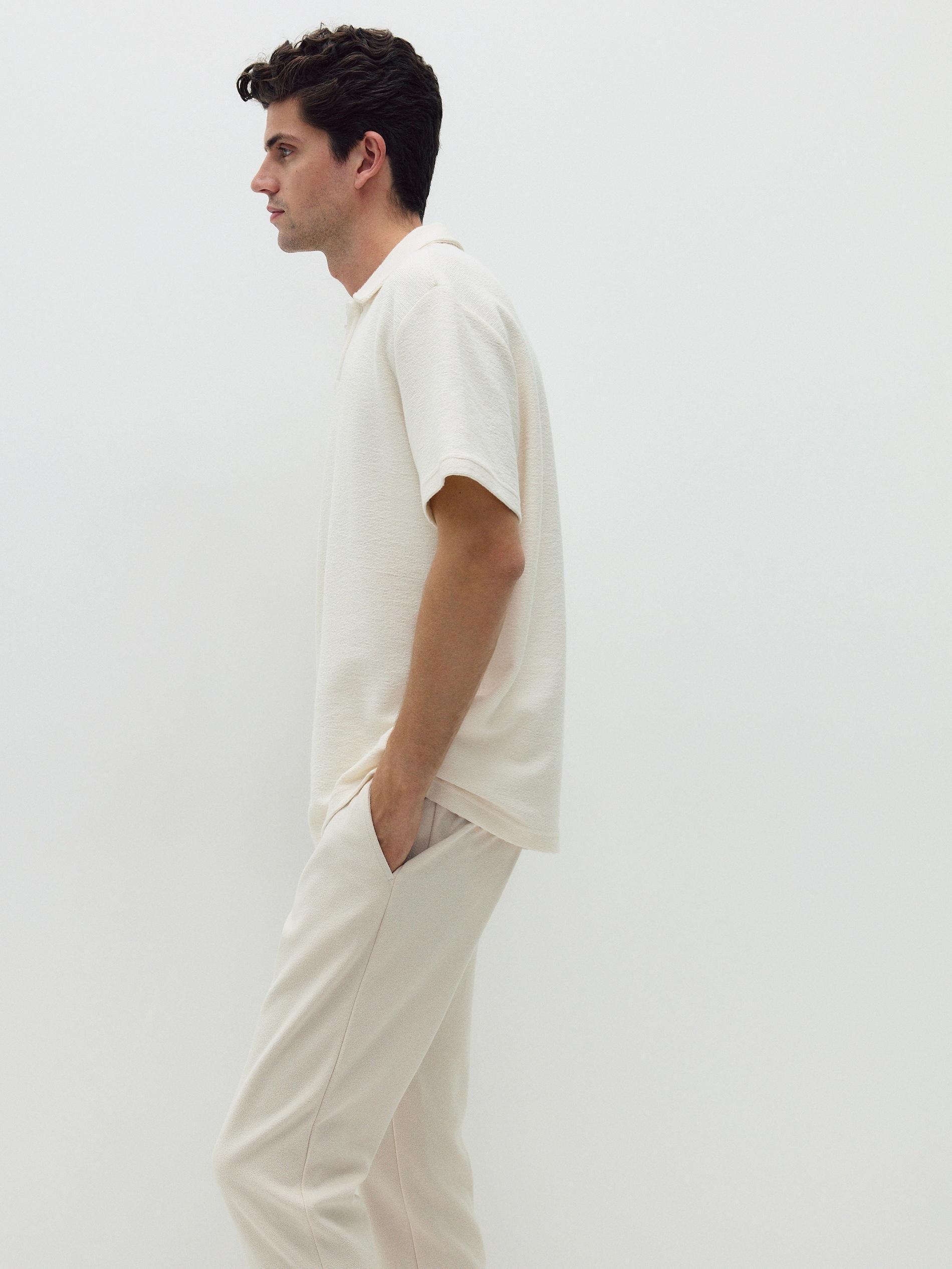 Cream Chino Slim Fit Trousers, , large image number 2