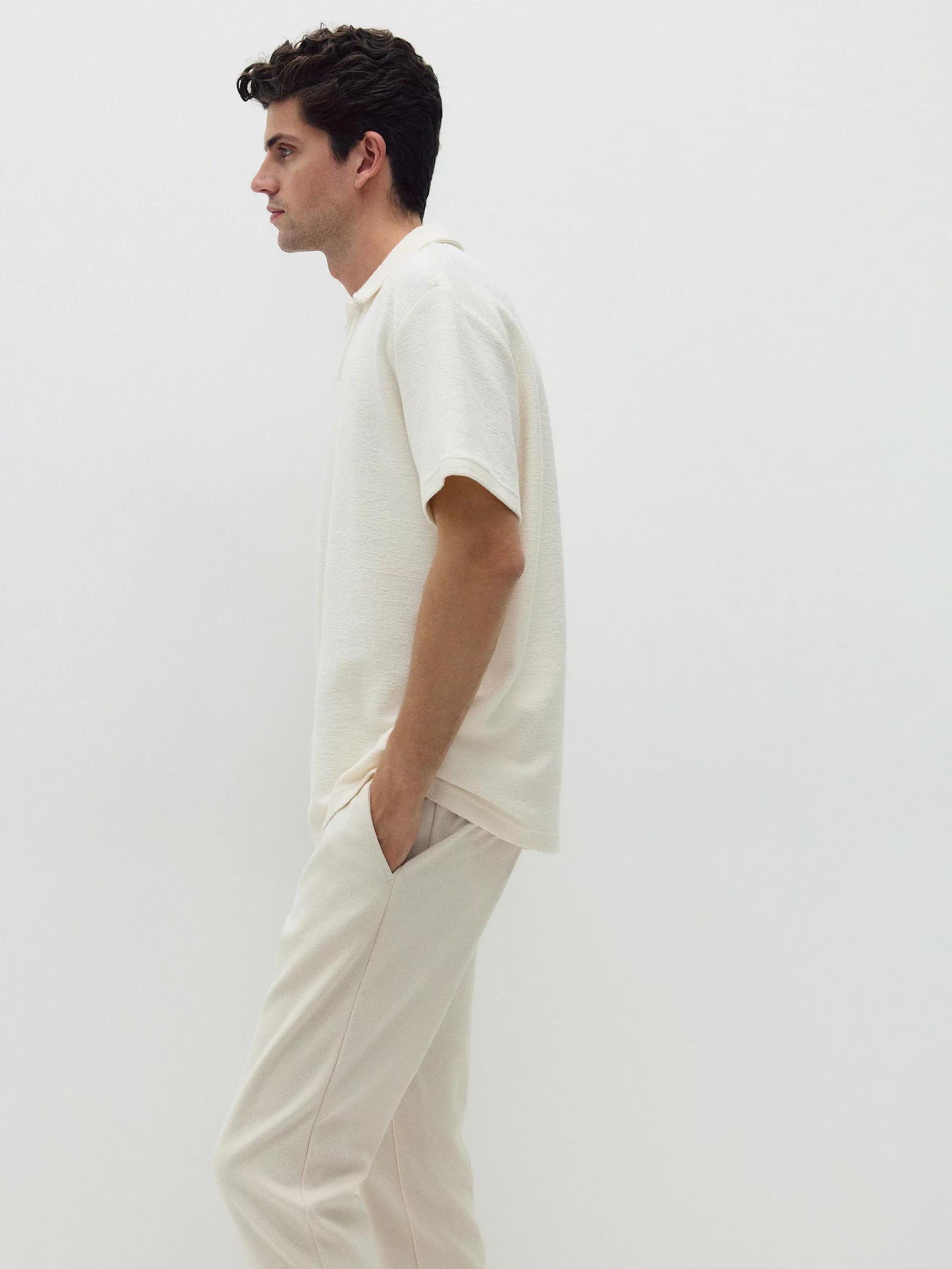 Cream Chino Slim Fit Trousers, , large image number 5