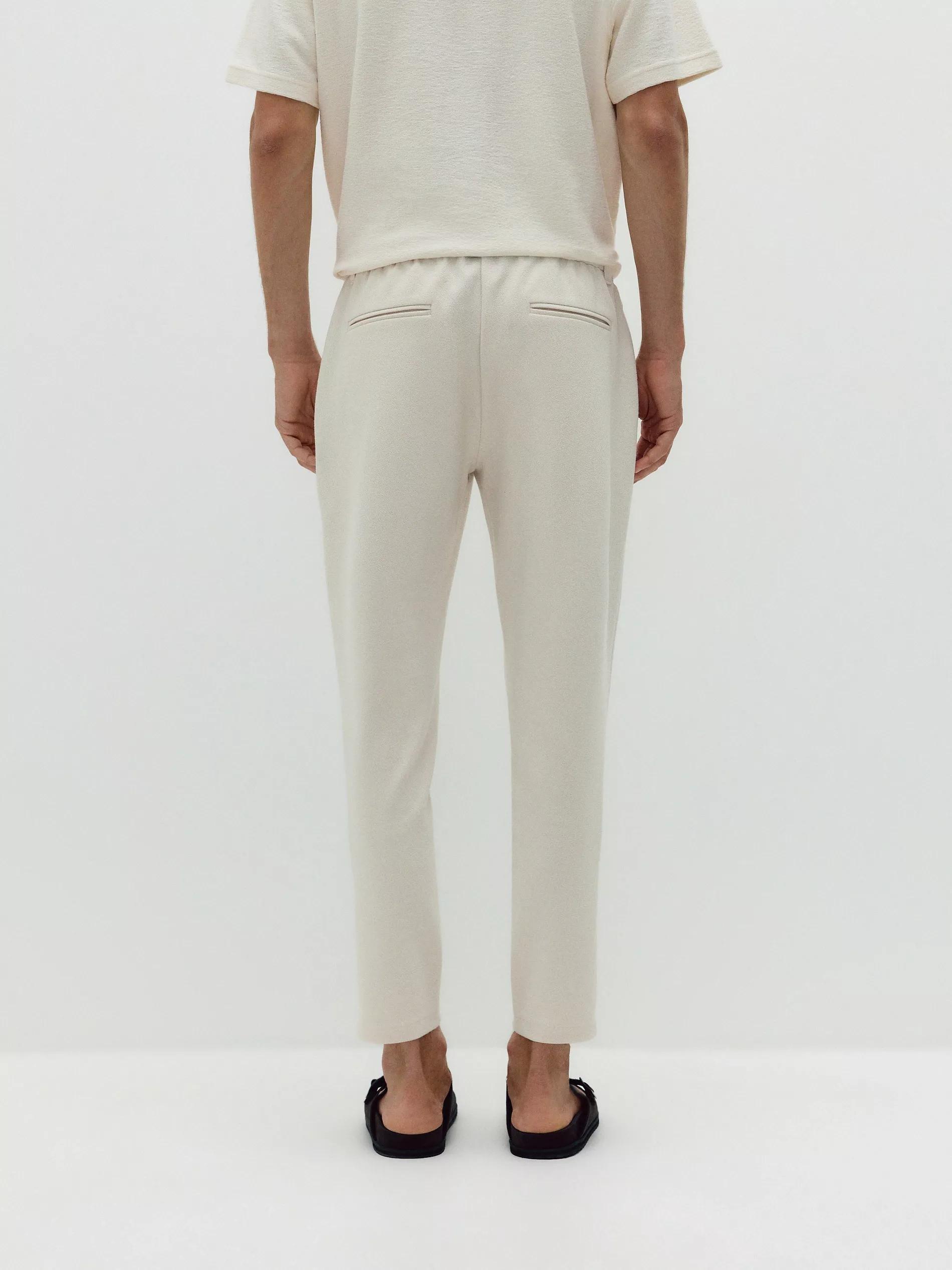 Cream Chino Slim Fit Trousers, , large image number 7