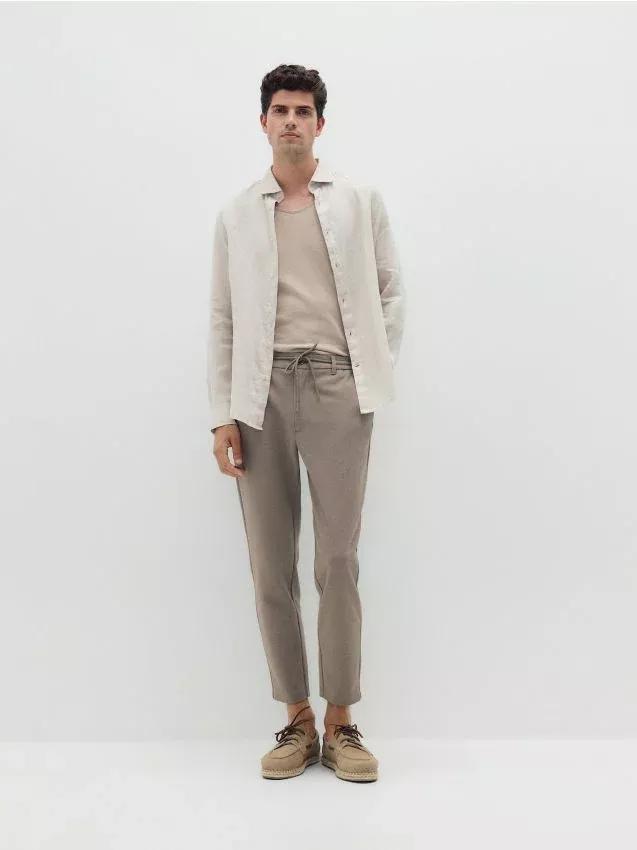 Green Chino Slim Fit Trousers, , large image number 0
