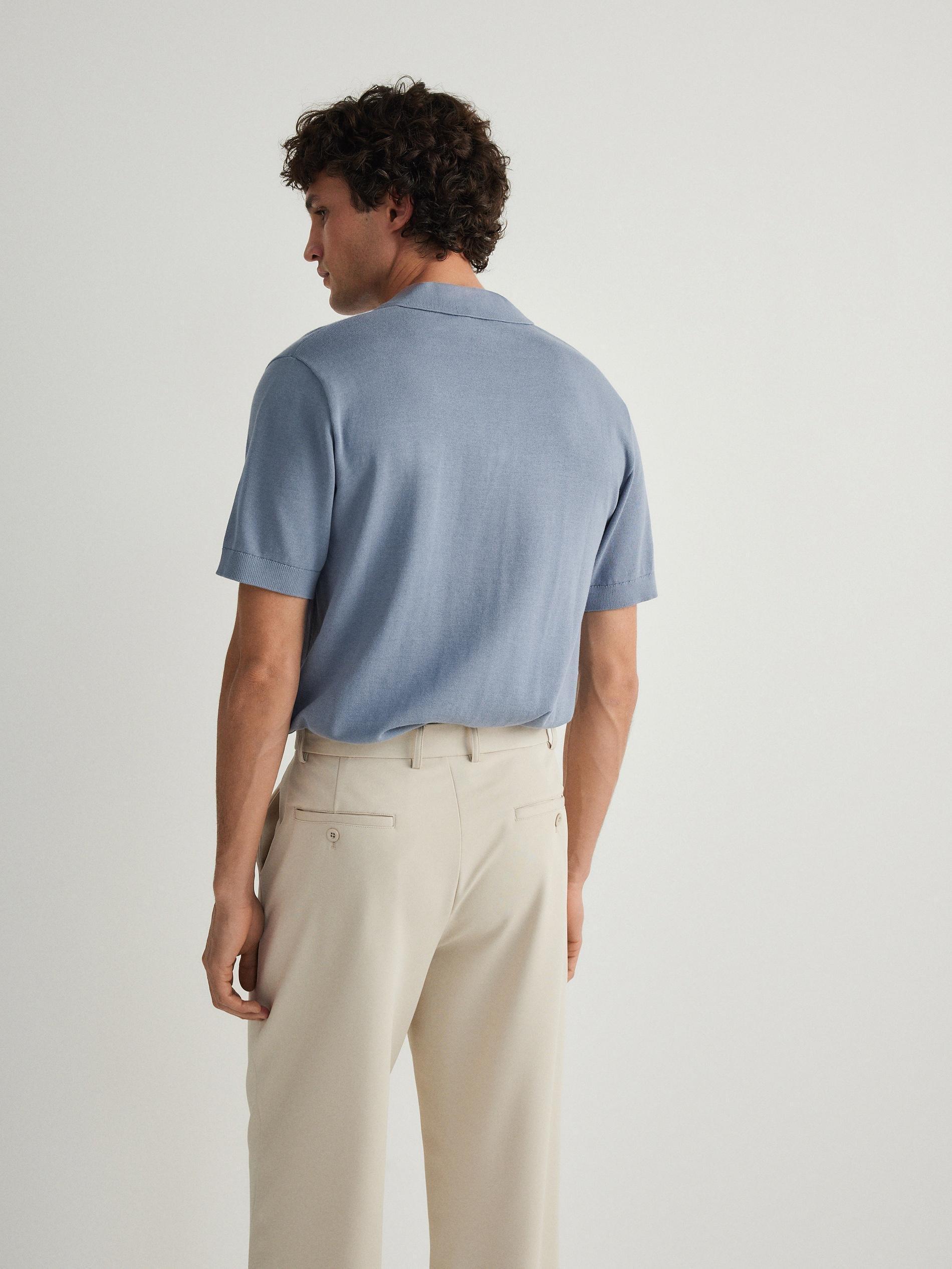 Beige Wide-Leg Jersey Trousers, , large image number 4