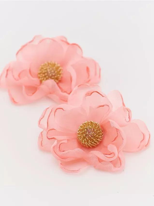Pink Flower-Shaped Earrings, Pink, large image number 0