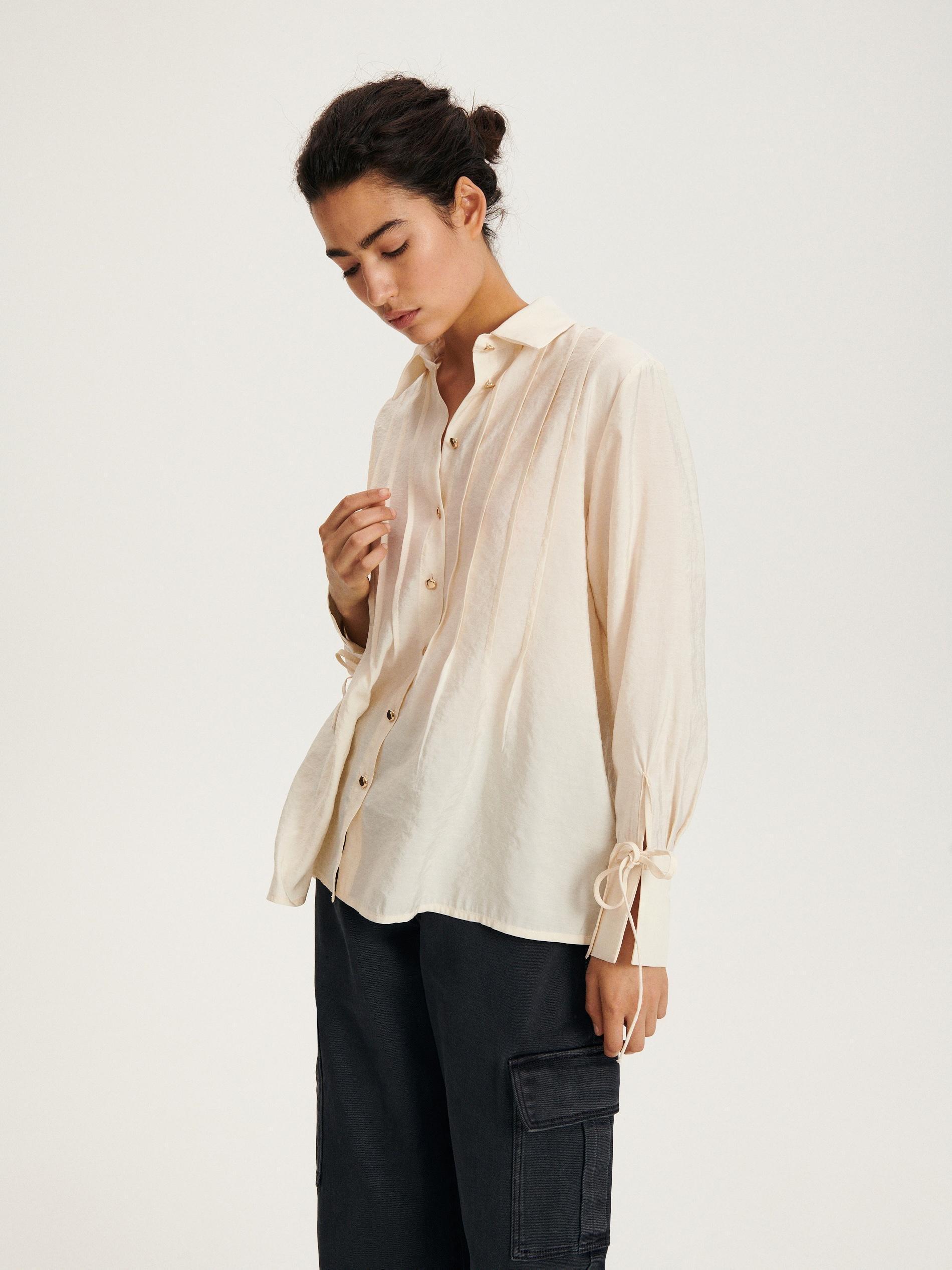 Cream Classic Collar Shirt, , large image number 2