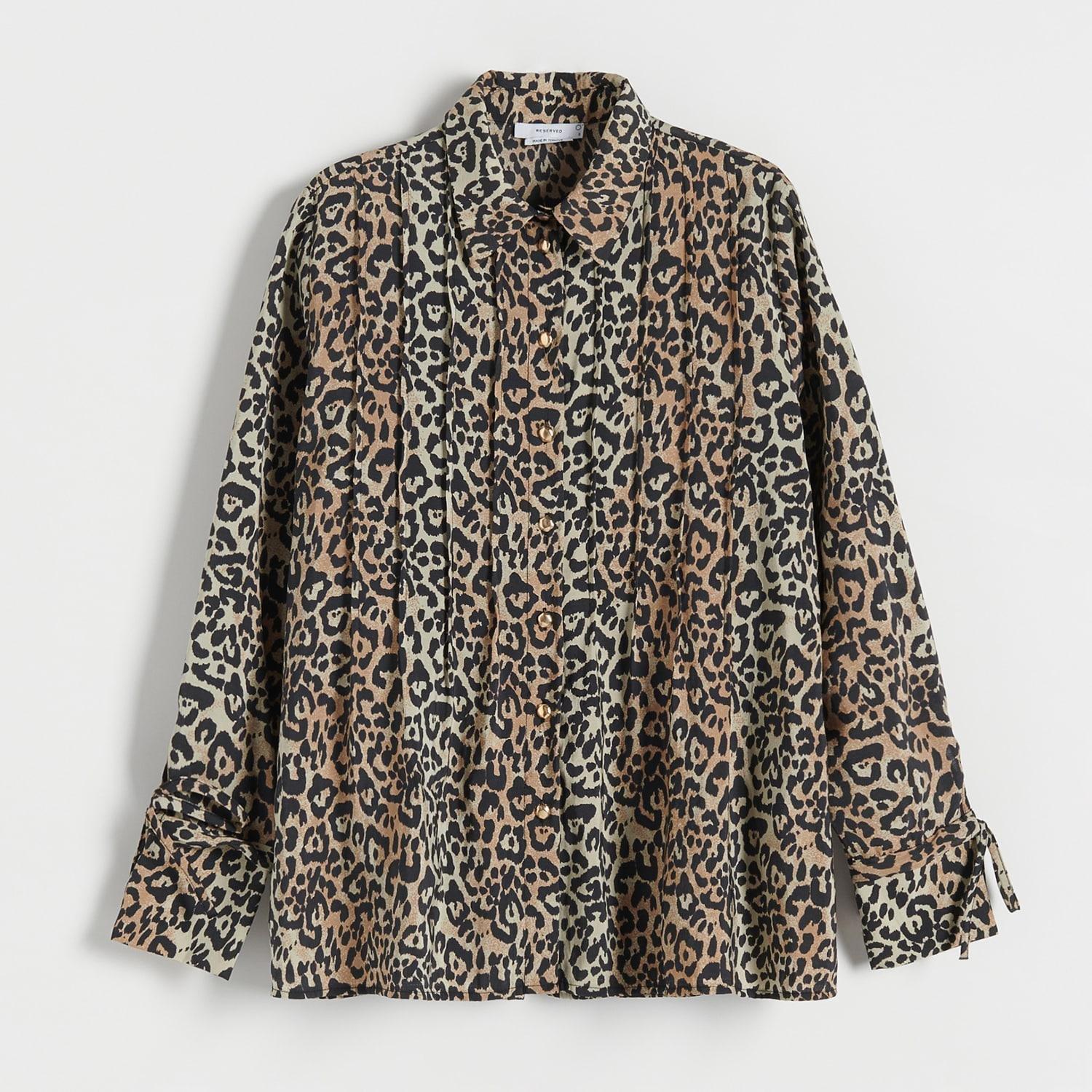 Beige Animal Pattern Shirt, , large image number 4