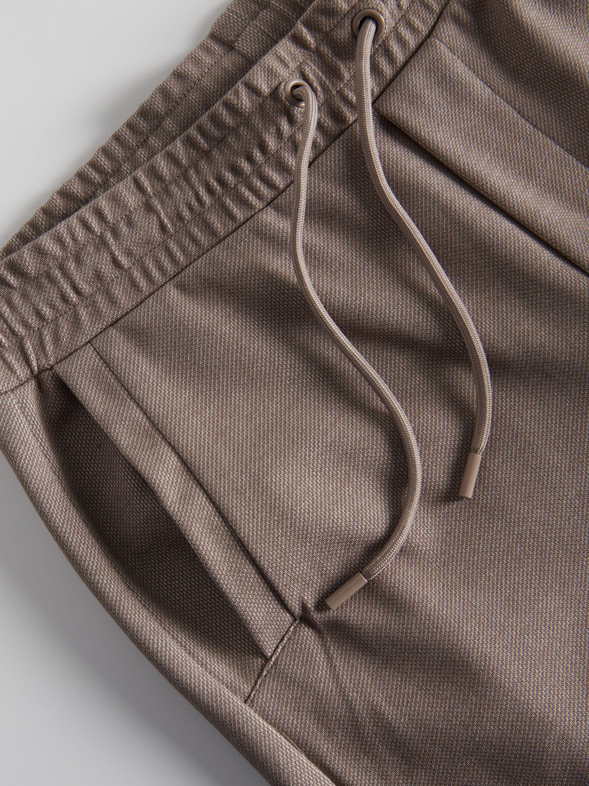 Beige Tie-Detailed Joggers, , large image number 2