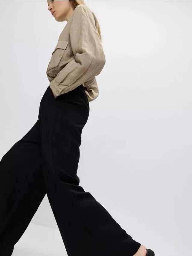 BLACK Linen rich trousers, , large image number 0