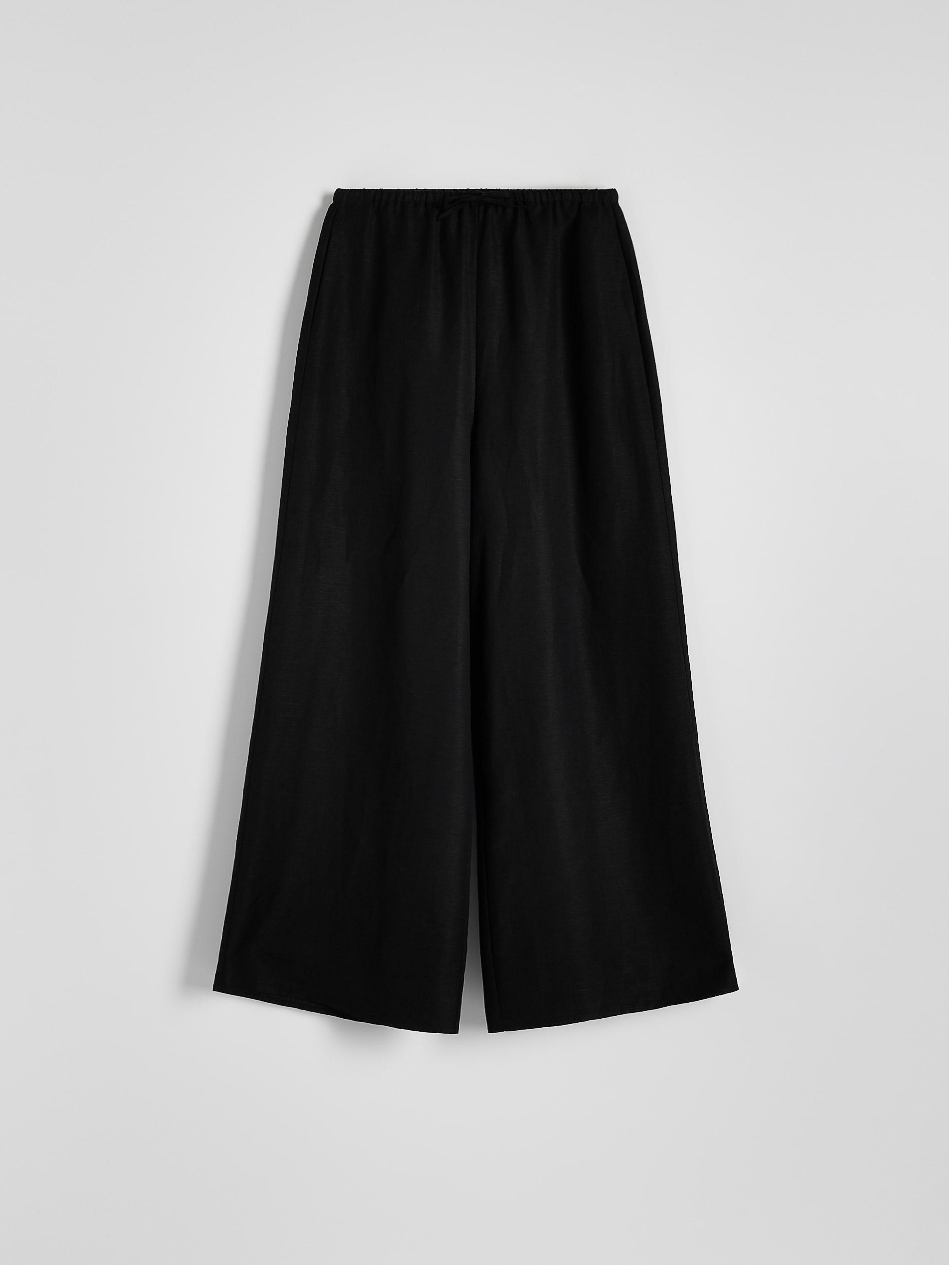 BLACK Linen rich trousers, , large image number 5