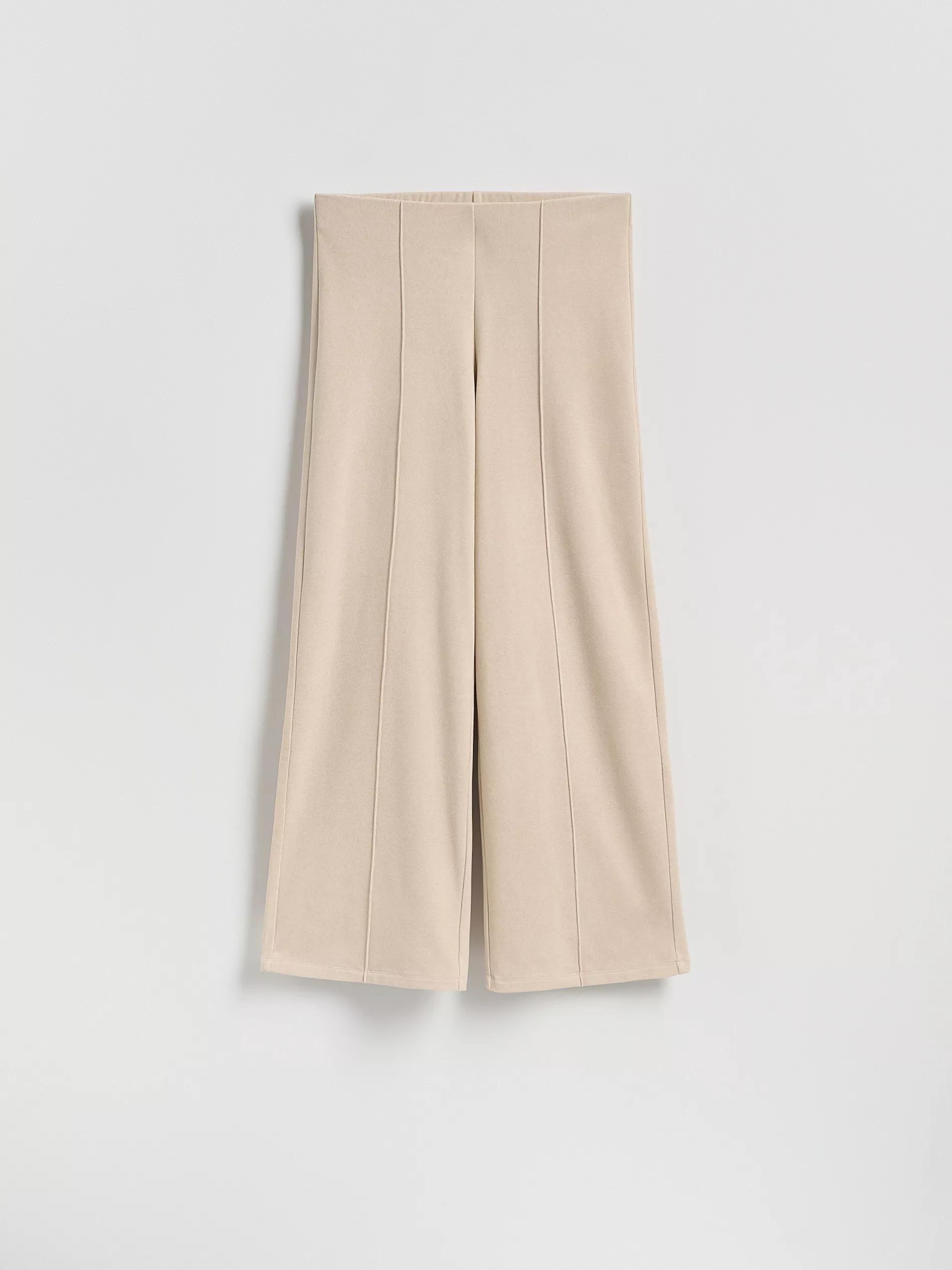Beige Trousers With Stitching Details, Ivory, large image number 4