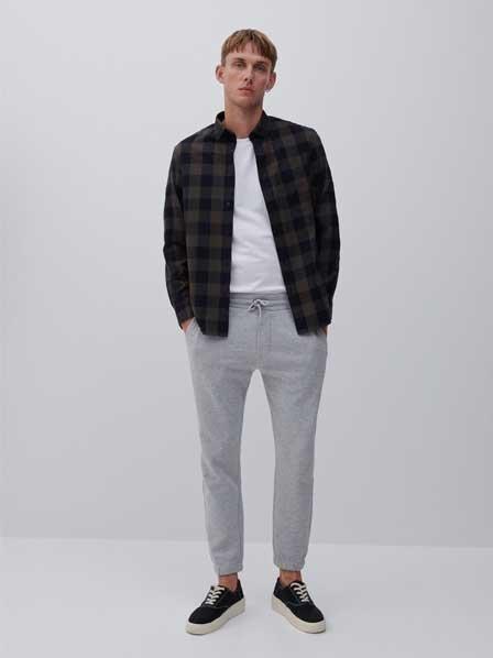 Khaki Cotton Checked Shirt, Men, , large image number 2