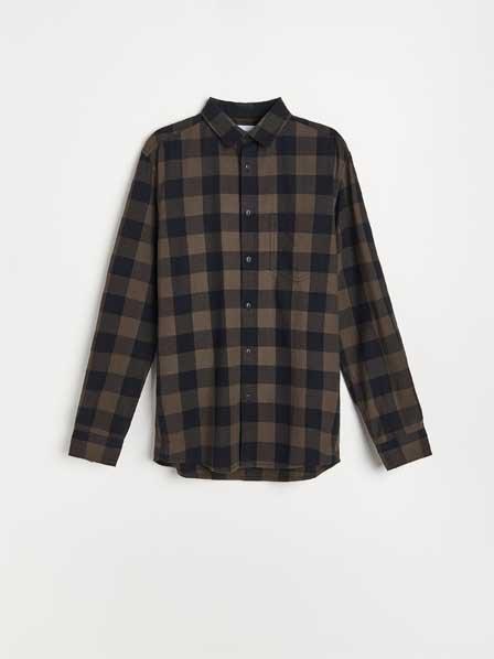 Khaki Cotton Checked Shirt, Men, , large image number 5