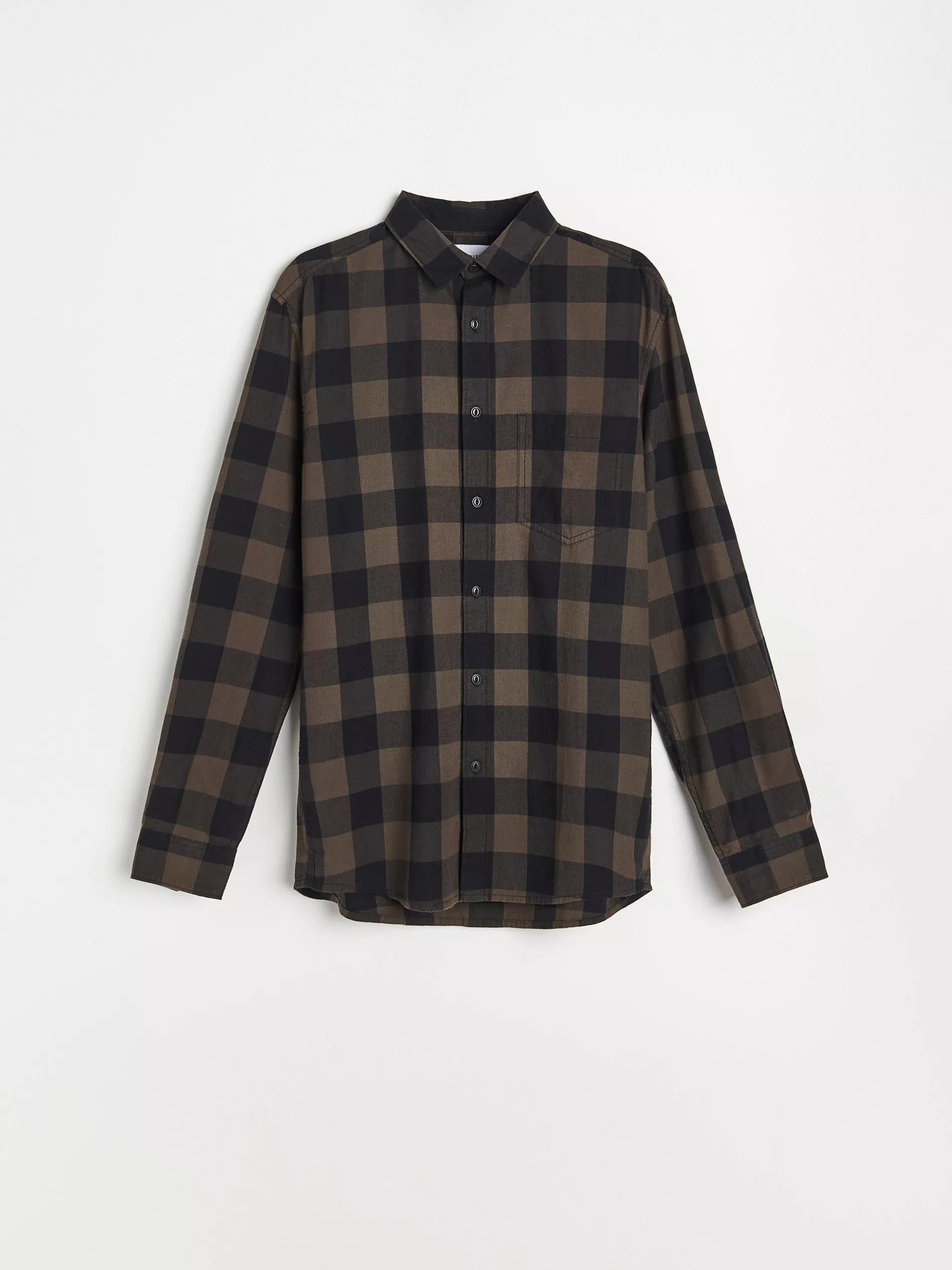 Khaki Cotton Checked Shirt, Men, , large image number 8