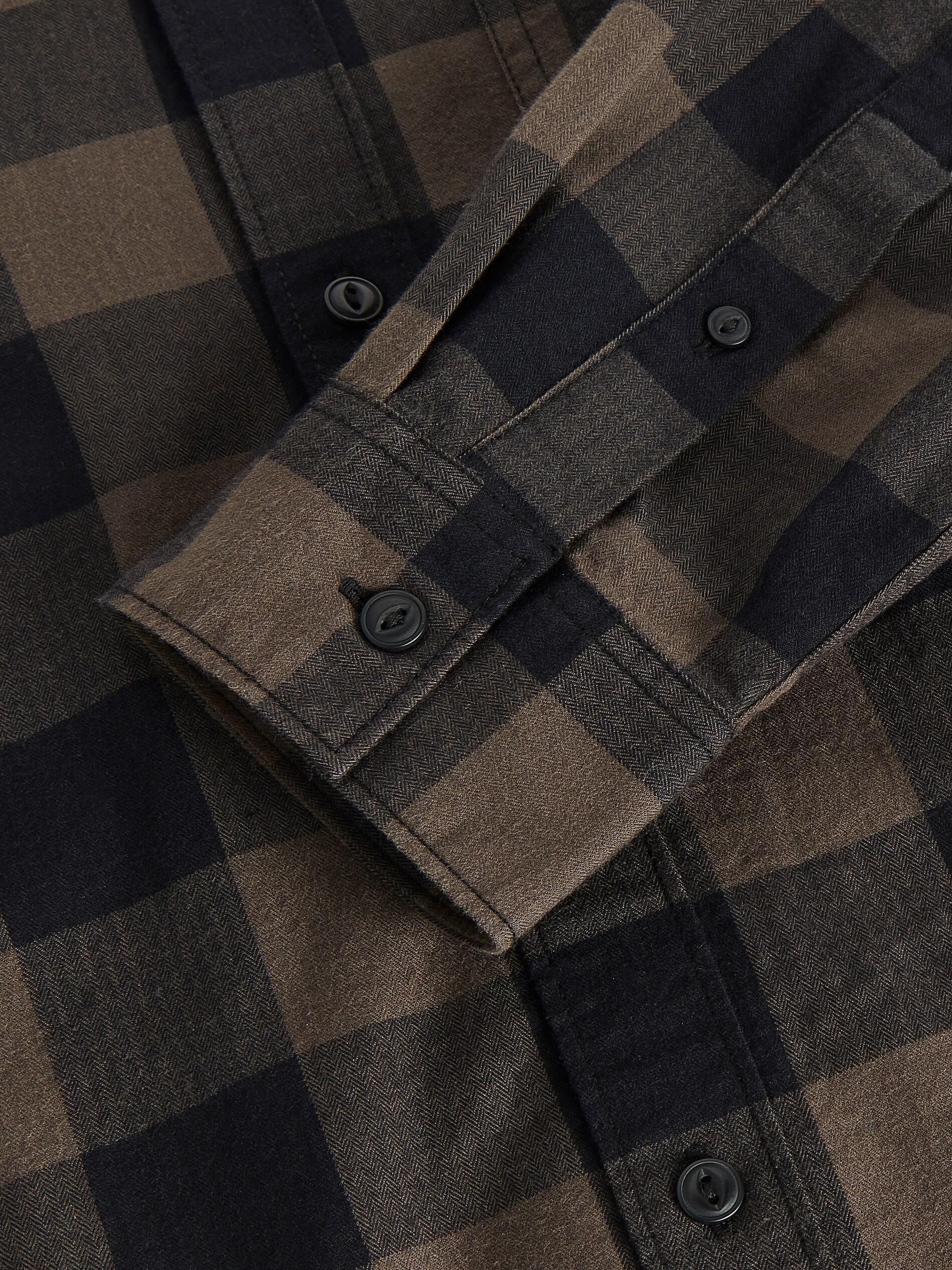 Khaki Cotton Checked Shirt, Men, , large image number 9