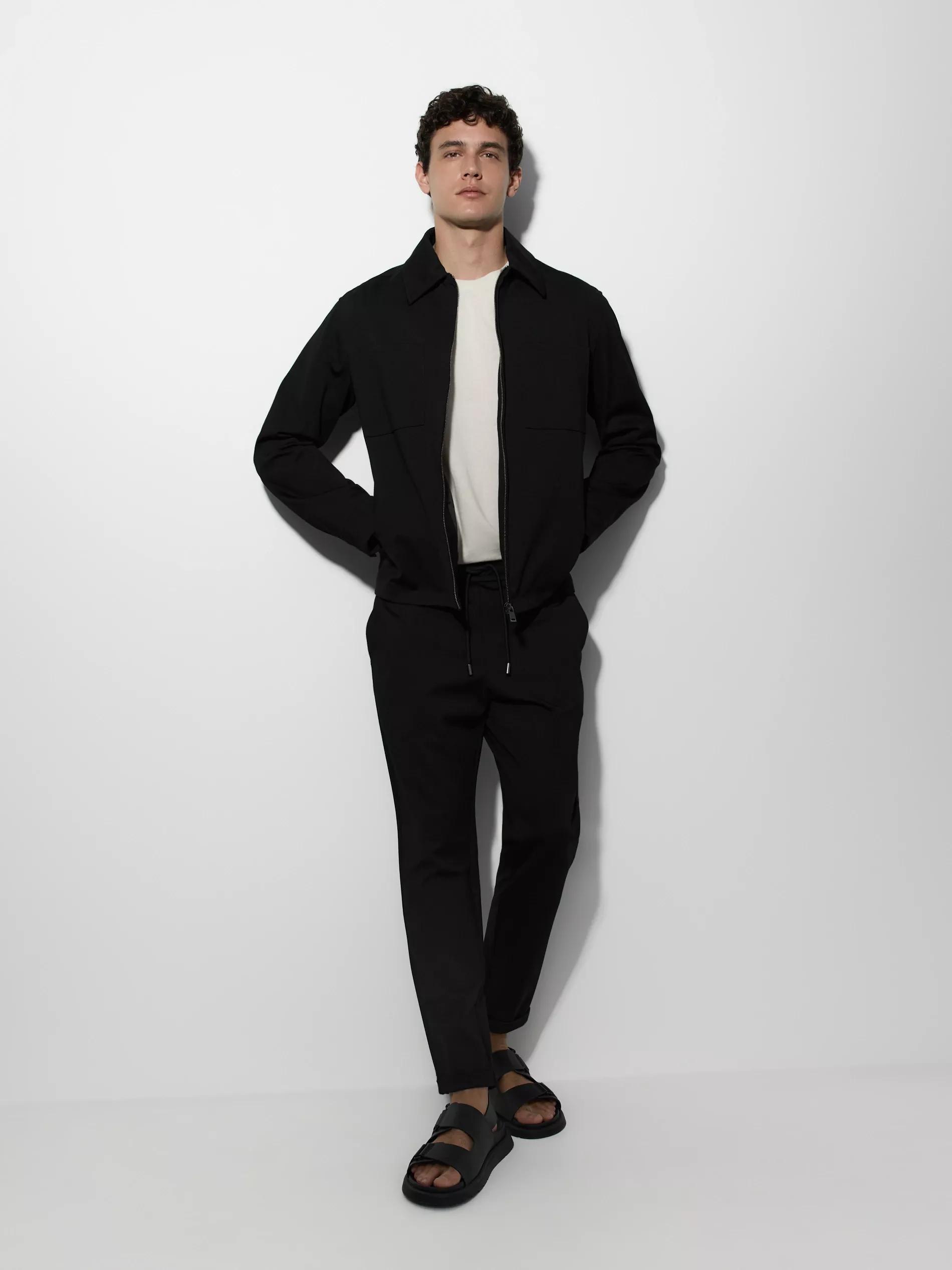 Black Slim Chino Pants, , large image number 0