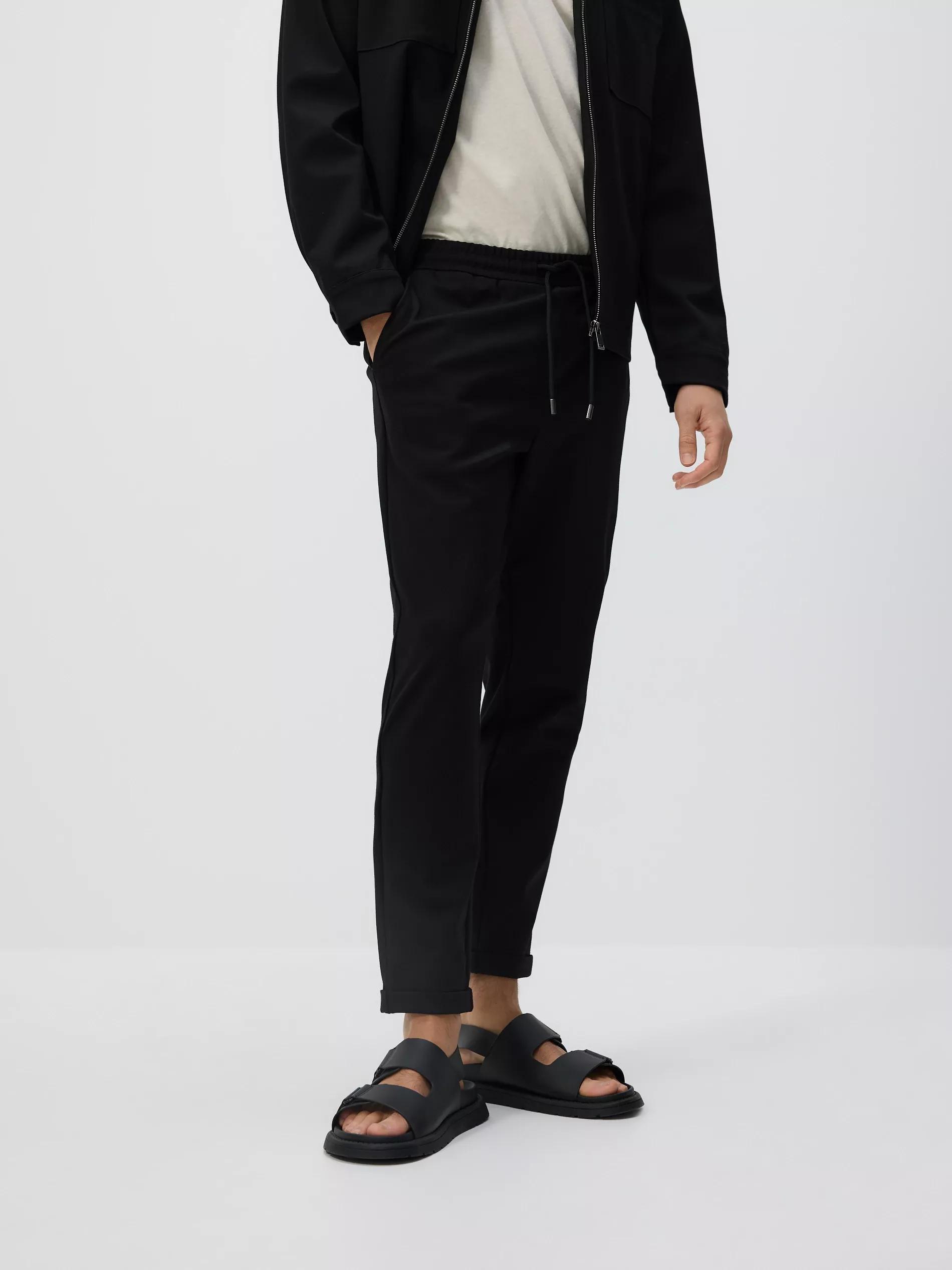 Black Slim Chino Pants, , large image number 1