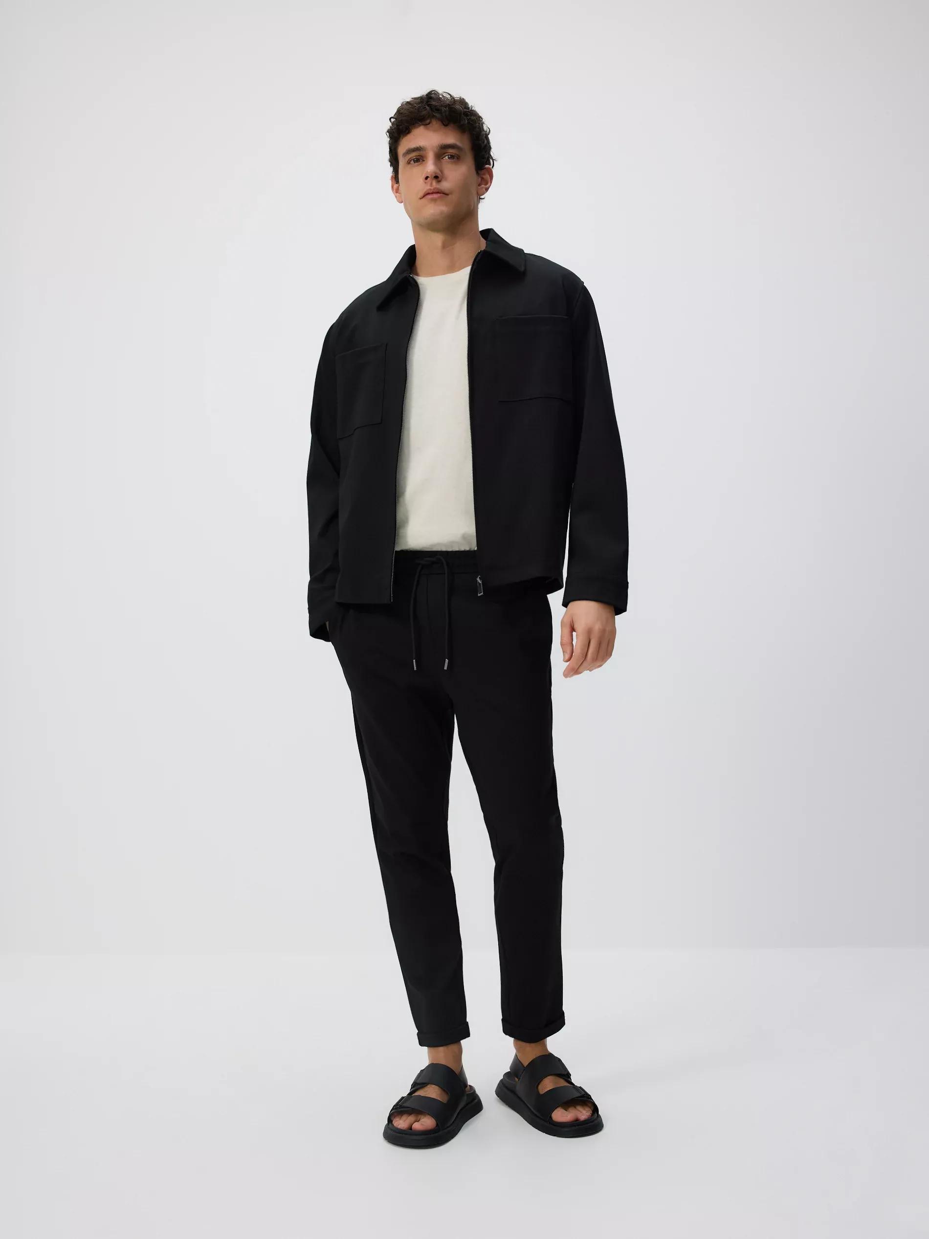 Black Slim Chino Pants, , large image number 2