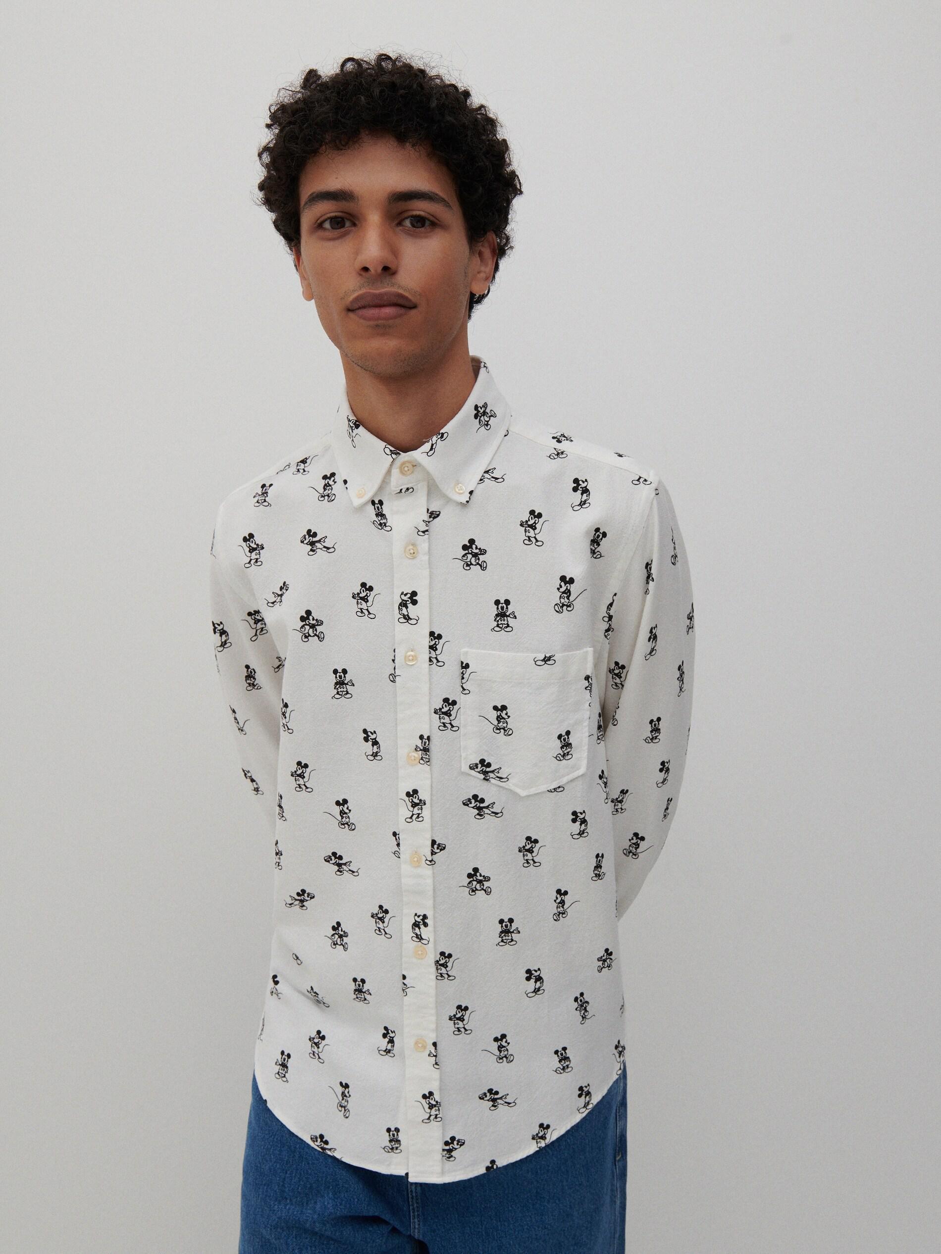 White Mickey Mouse Shirt, Men, , large image number 0