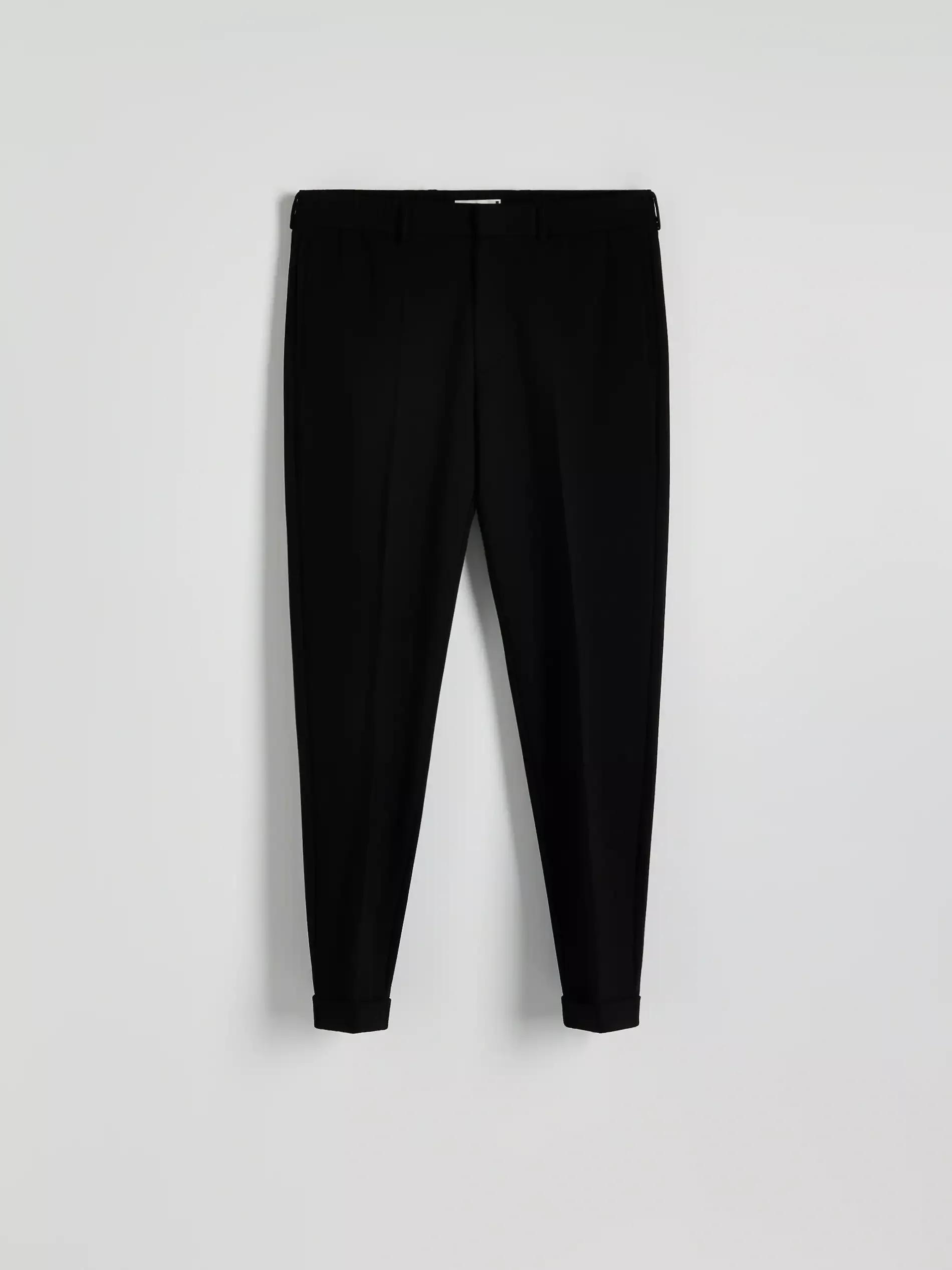Black Slim Chino Pants With Viscose Addition, Black, large image number 3