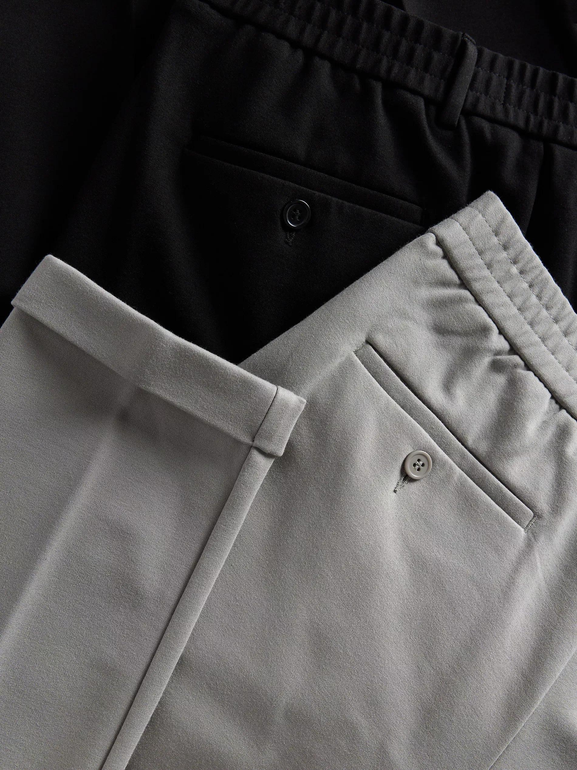 Black Slim Chino Pants With Viscose Addition, Black, large image number 4